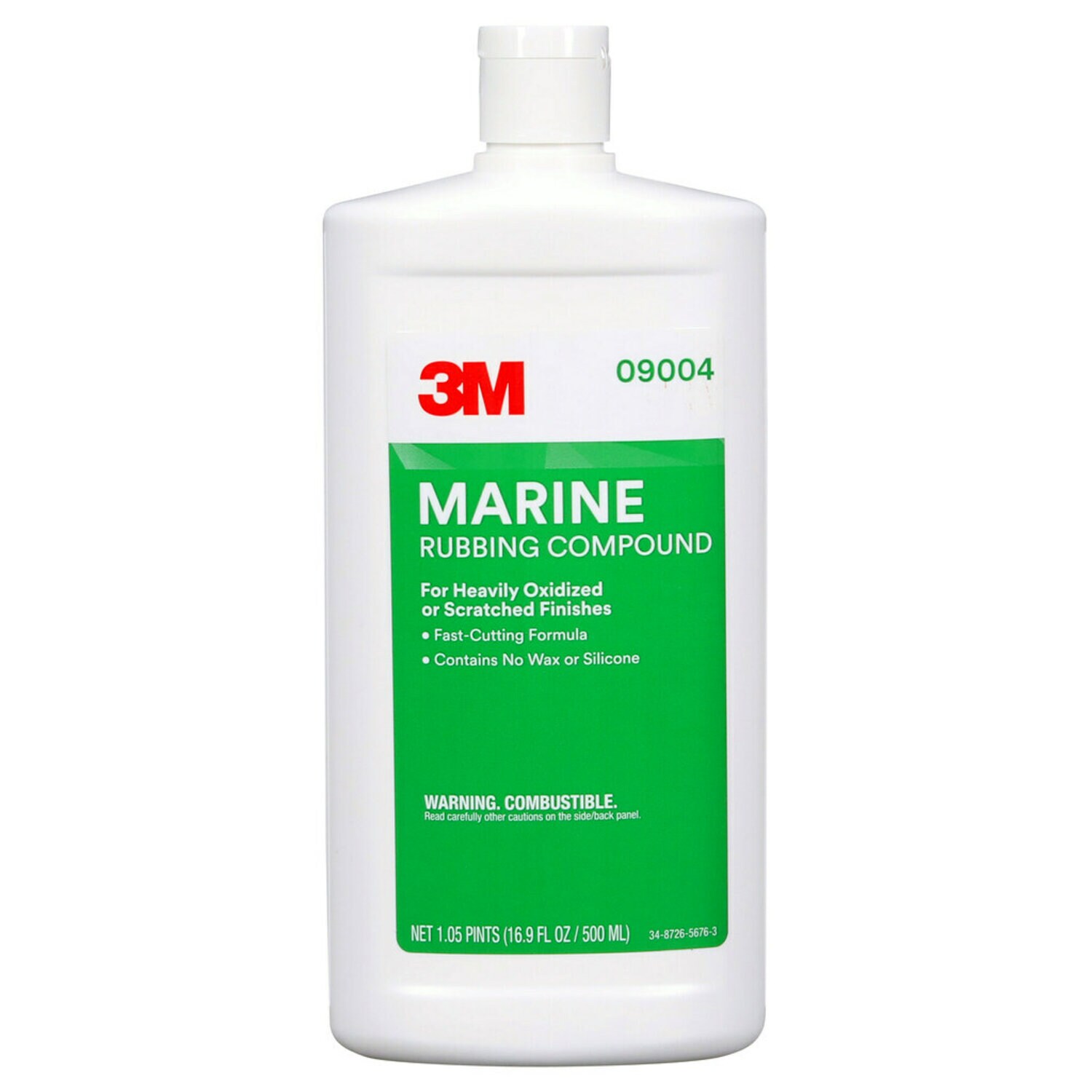 7000045757 - 3M Marine Rubbing Compound, 09004, 16.9 fl oz (500 mL), 6 per case
