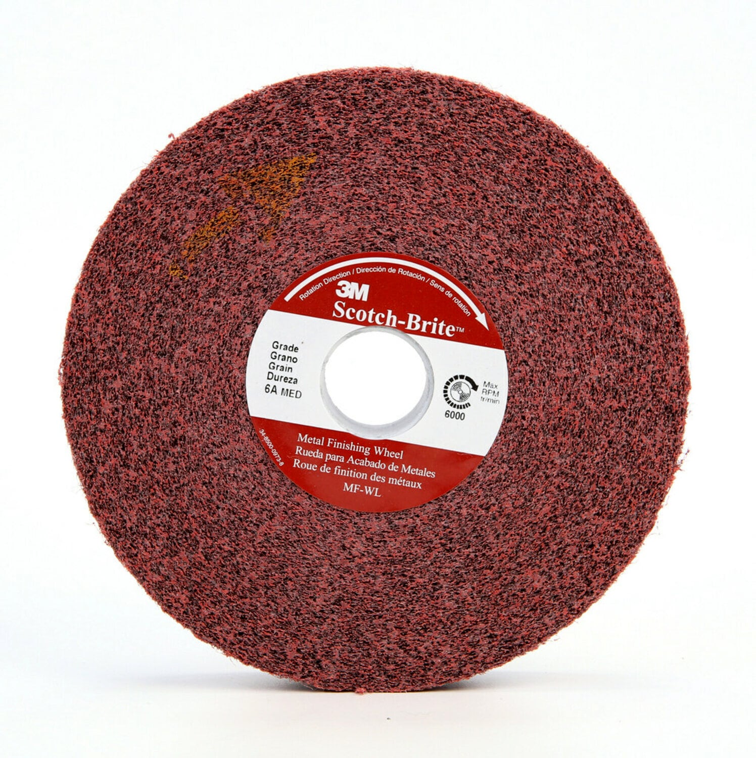 7010329802 - Scotch-Brite Metal Finishing Convolute Wheel, MF-WL, 6A Coarse, 8 in x 1 in x 3 in, 3 ea/Case