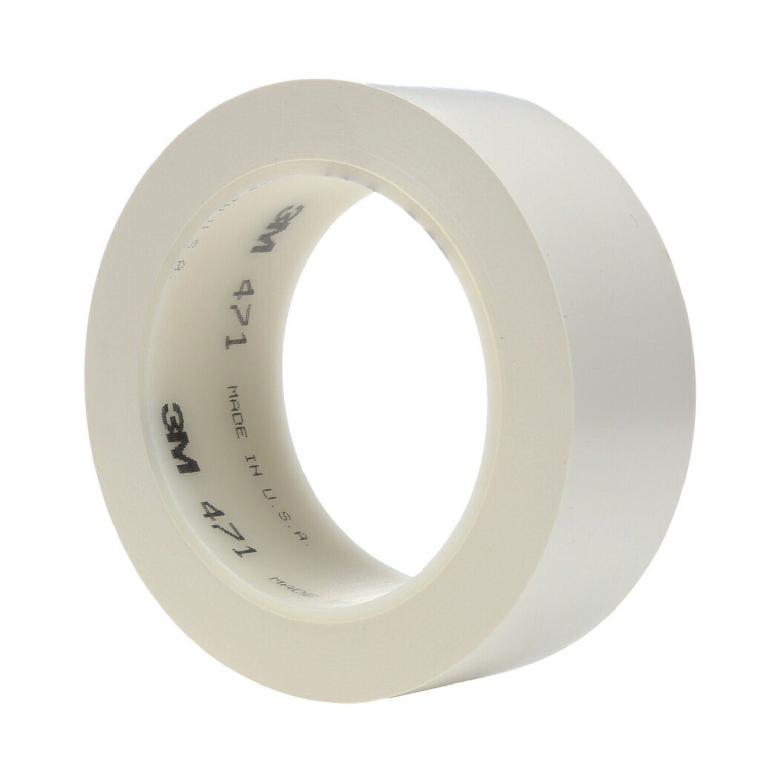 7000047475 - 3M Vinyl Tape 471, White, 1 1/2 in x 36 yd, 5.2 mil, 24 Roll/Case
