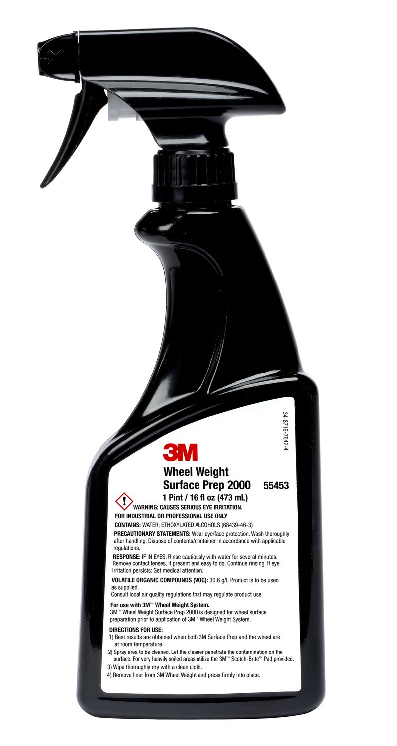 7100260095 - 3M Wheel Weight Surface Prep 2000, PN55453, 16 oz Spray Bottle, 4 Bottles Per Case