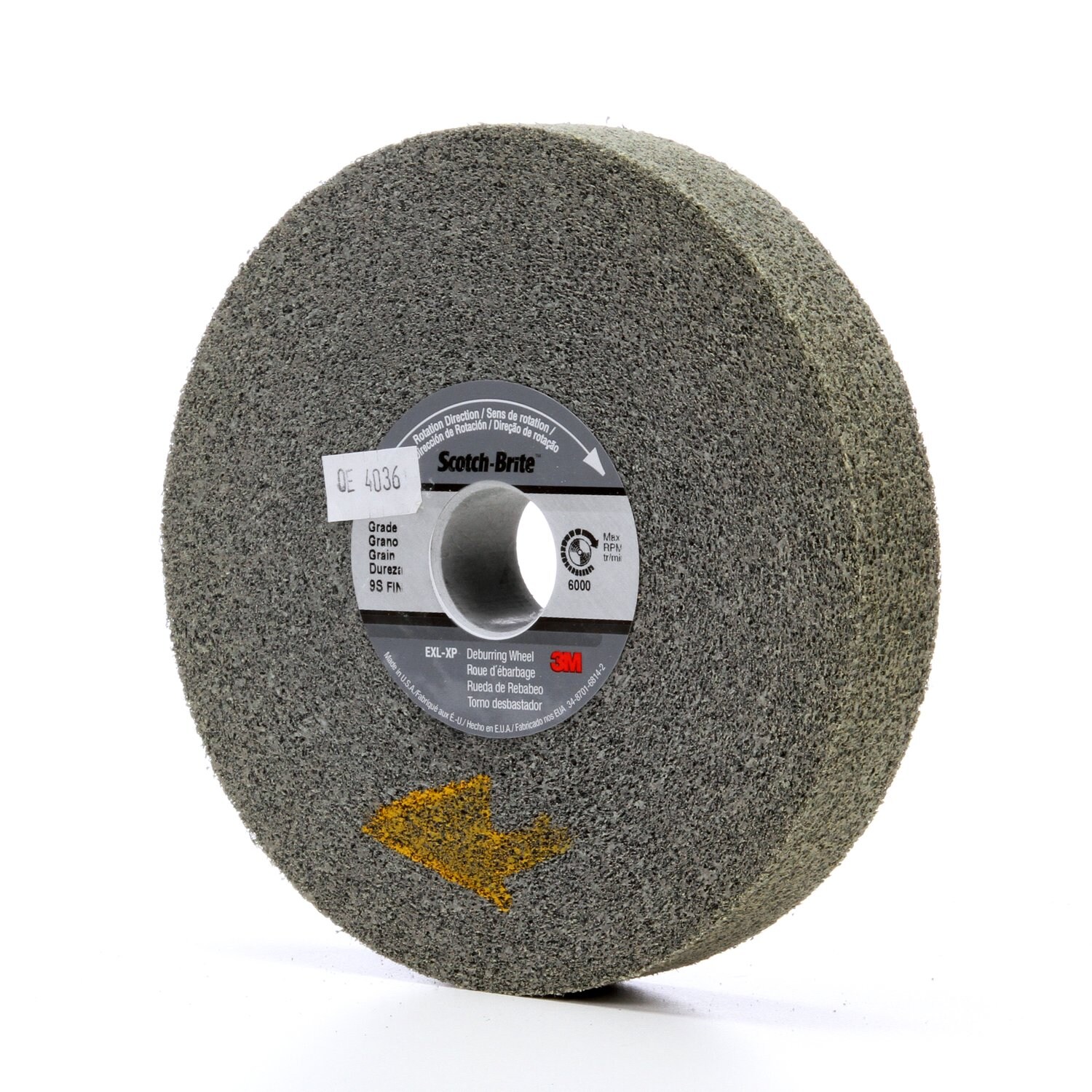 7000121100 - Scotch-Brite EXL-XP Deburring Wheel, XP-WL, 9S Fine, 6 in x 1 in x 1 in, 3 ea/Case