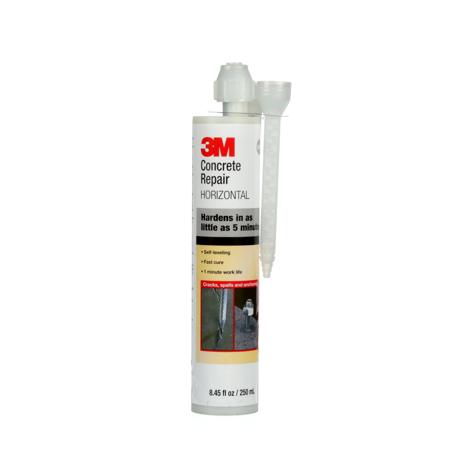 7000046375 - 3M Scotch-Weld Concrete Repair DP600, Gray, Self-Leveling, contains 2 Mix Nozzles, 8.4 fl oz Cartridge, 6/Case