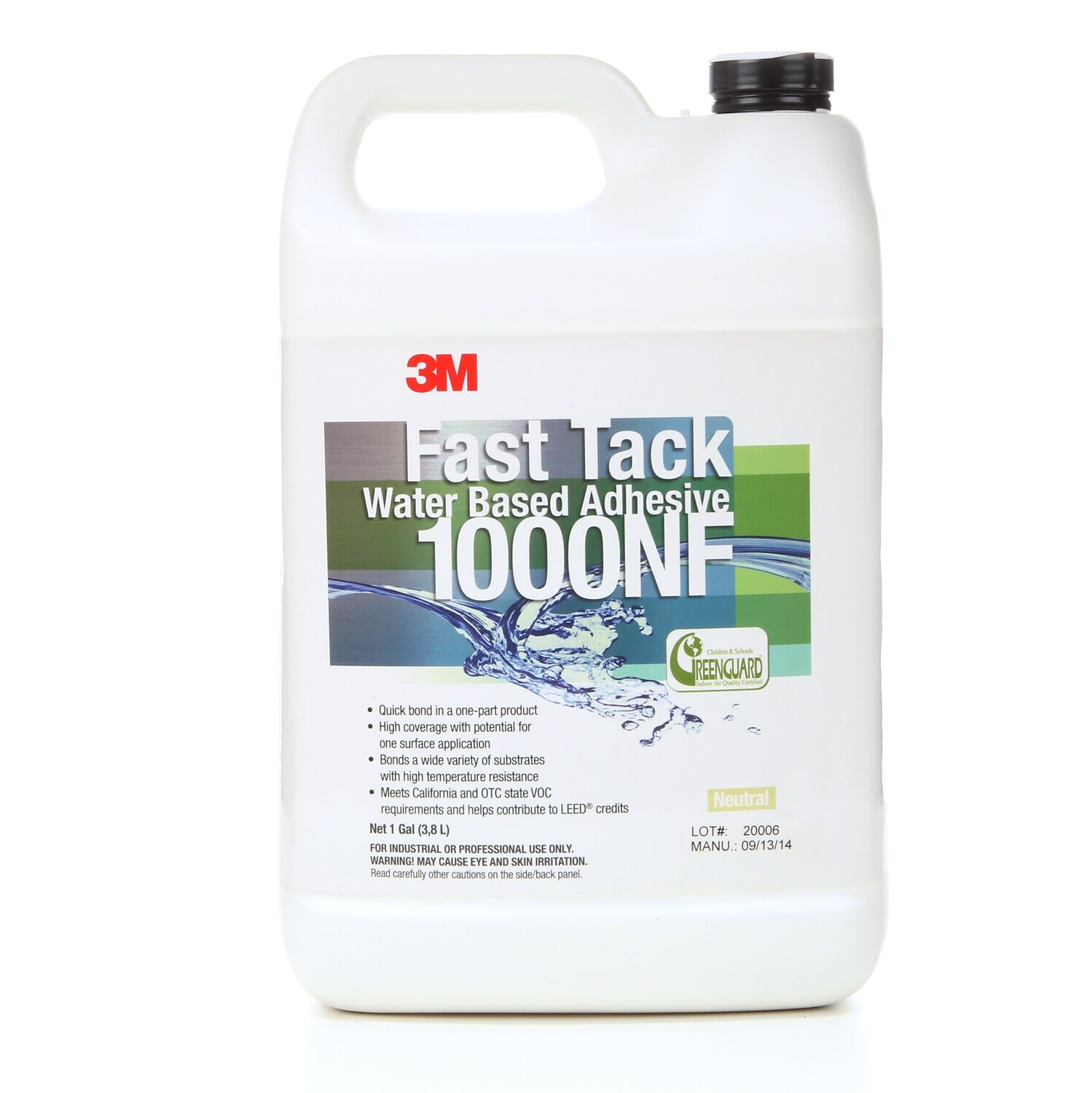 7000046557 - 3M Fast Tack Water Based Adhesive 1000NF, Neutral, 1 Gallon, 1 Can/Case, Sample
