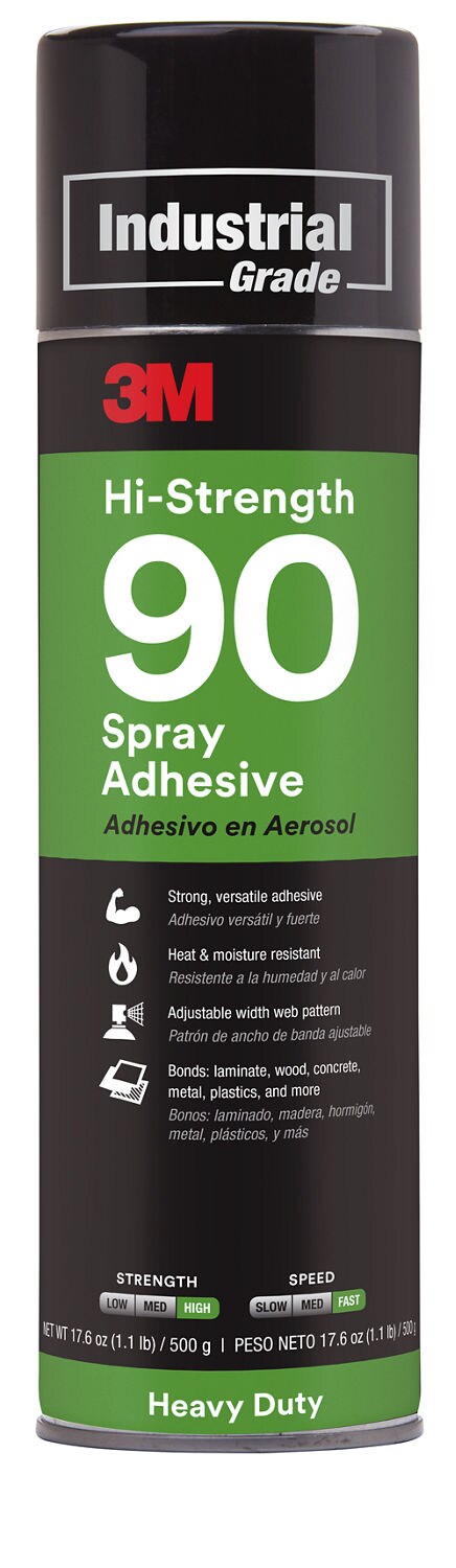 7010366485 - 3M Hi-Strength Spray Adh 90, Inverted, Clear, 24 fl oz Can (Net Wt 17.6 oz), 1/Case, Sample, NOT FOR SALE IN CA AND OTHER STATES