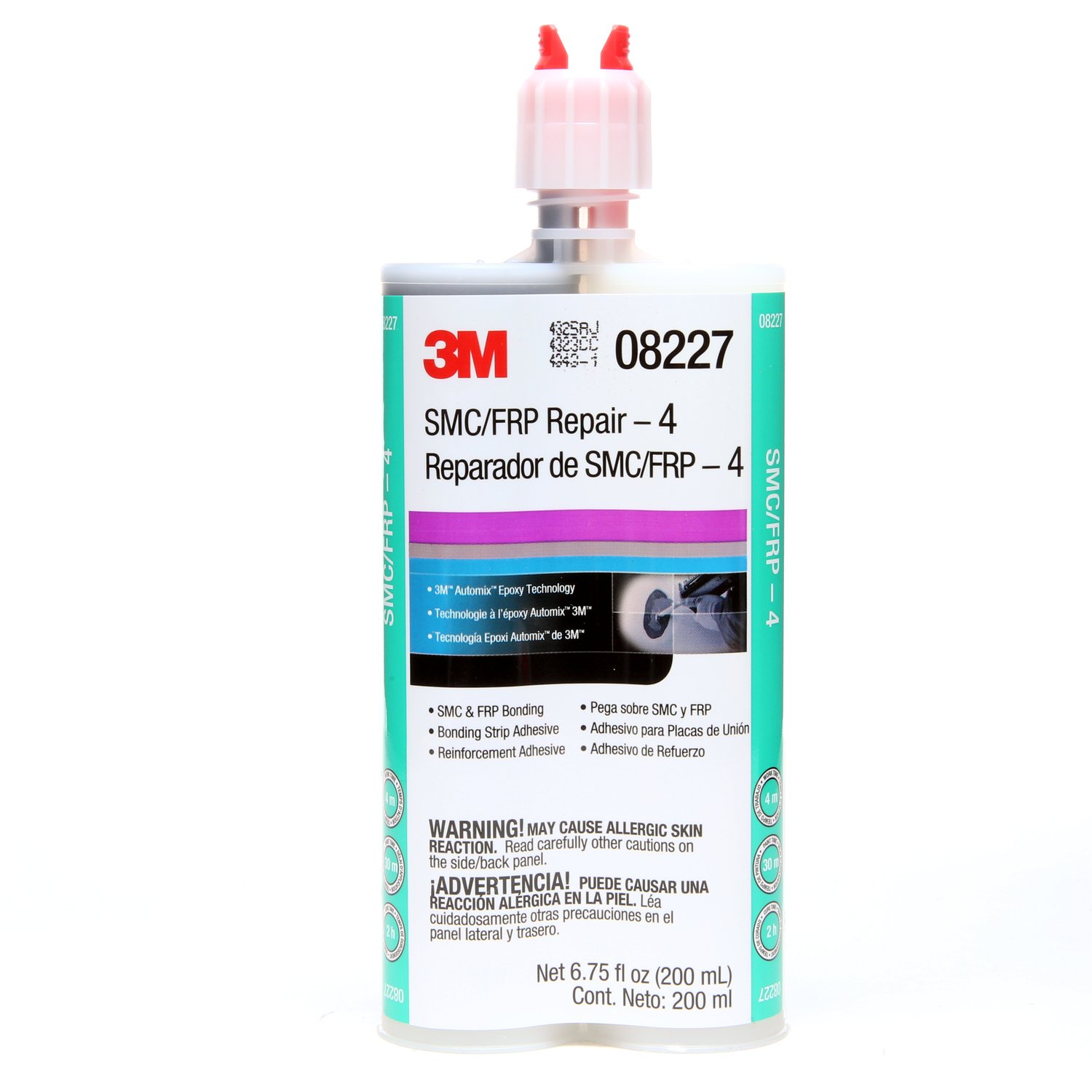 7100006282 - 3M SMC/Fiberglass Repair Adhesive - 4 08227, Black, 200 mL Cartridge 6/Case