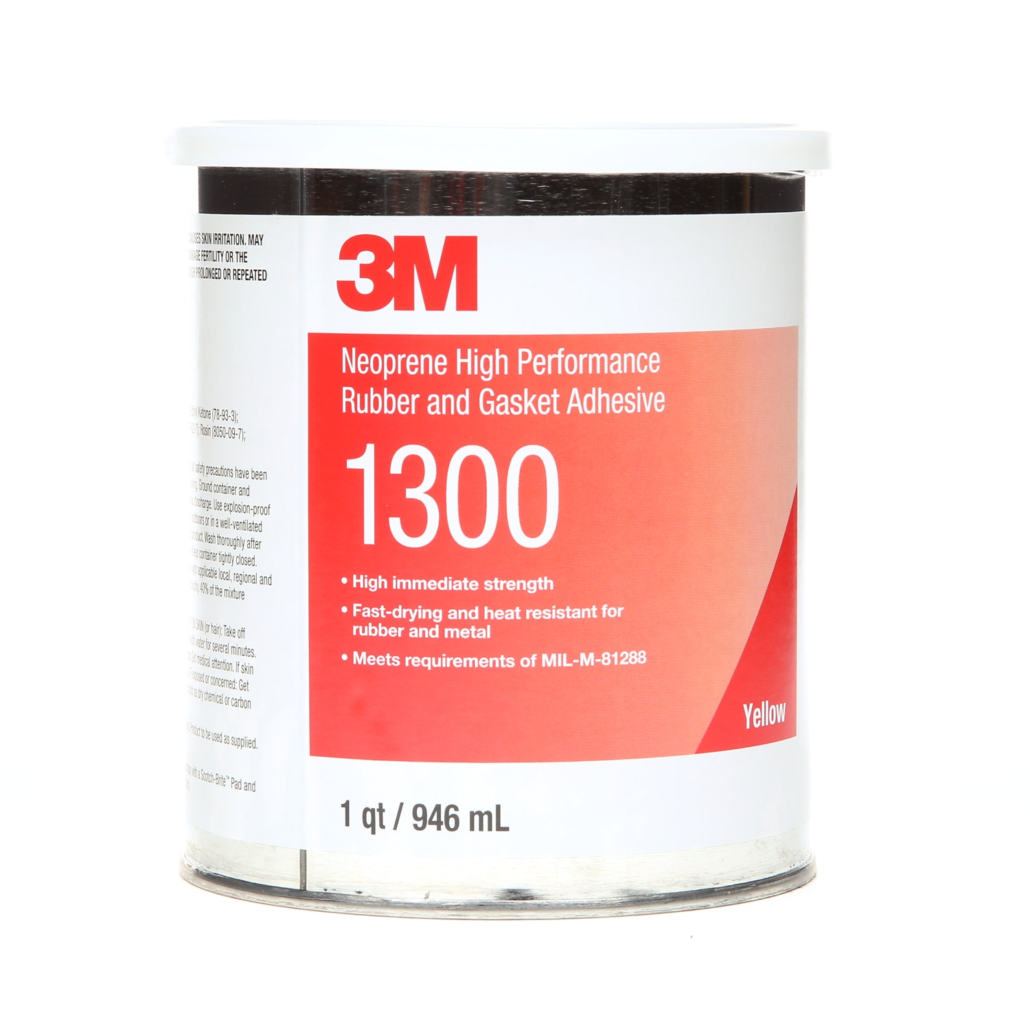 7000121199 - 3M Neoprene High Performance Rubber and Gasket Adhesive 1300, Yellow, 5 Oz Tube, 1 Each/Case, Sample