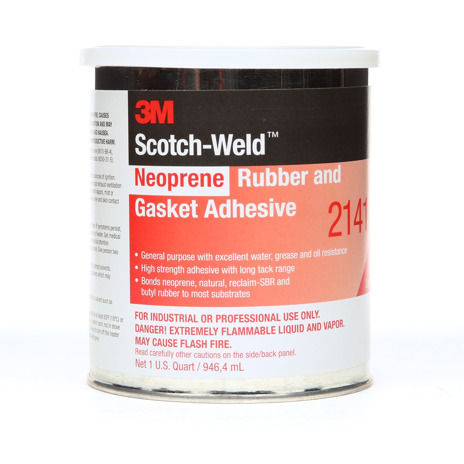 7010301025 - 3M Neoprene Rubber and Gasket Adhesive 2141, Light Yellow, 1 Quart, 1 Can/Case, Sample