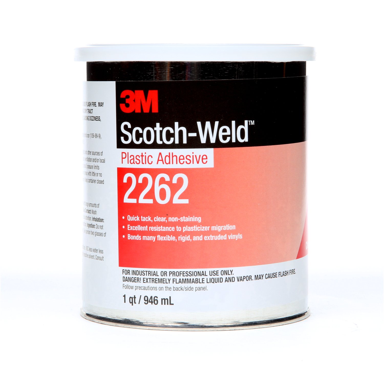 7000000818 - 3M Plastic Adhesive 2262, Clear, 1 Quart, 12 Can/Case
