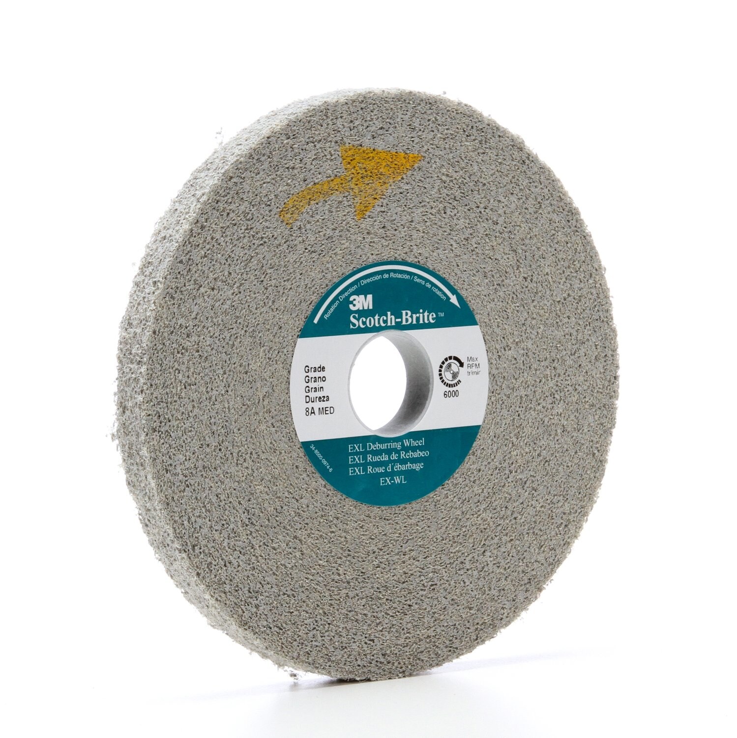 7100221756 - Scotch-Brite EXL Deburring Convolute Wheel, XL-WL, 8S Fine, 4 in x 1-13/16 in x 1 in