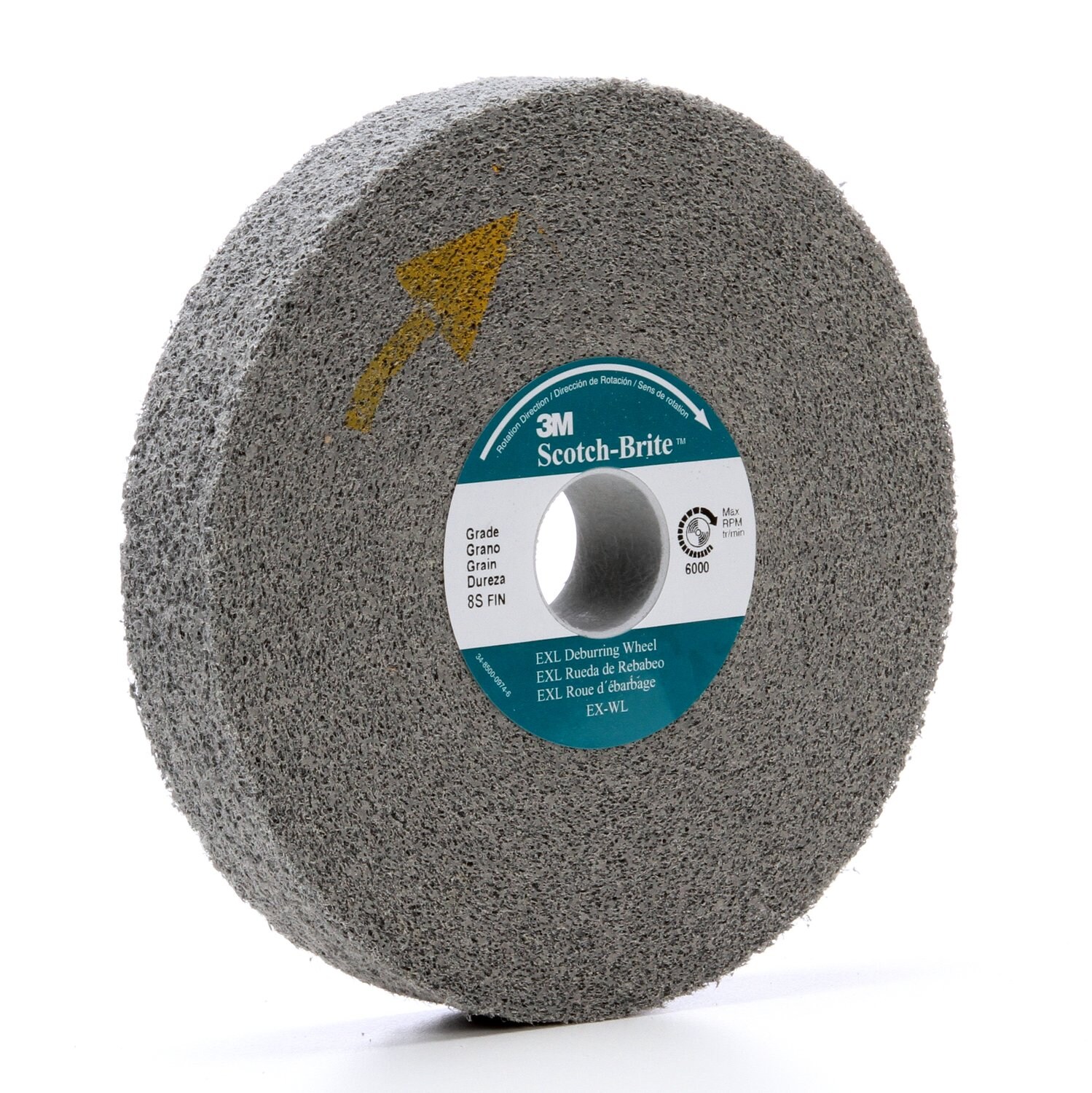 7010300848 - Scotch-Brite EXL Deburring Convolute Wheel, XL-WL, 8S Medium, 8 in x 2 in x 3 in, 2 ea/Case