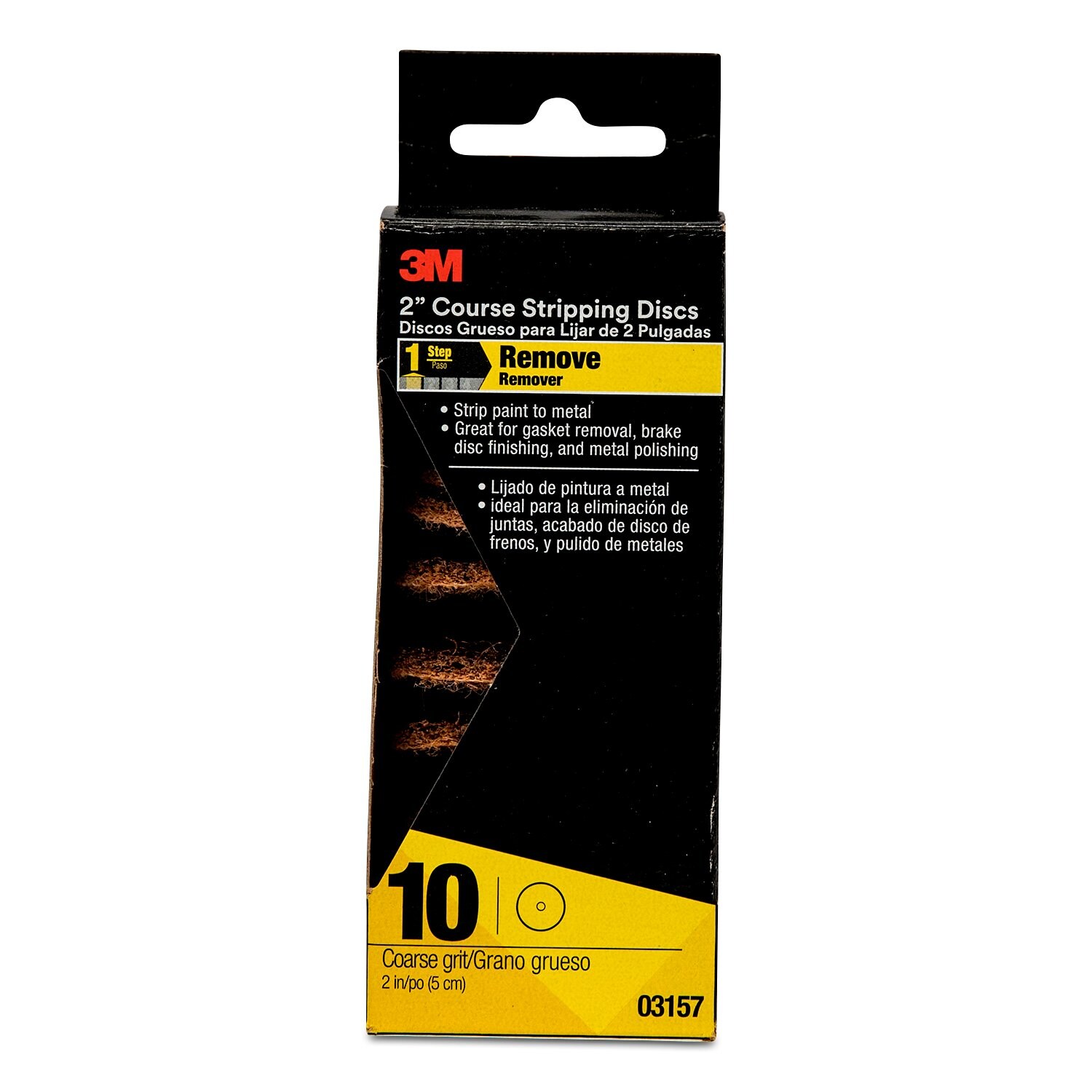 7100152677 - 3M Stripping Disc, 03157, 2 in, Coarse, 10 per pack, 24 packs per case