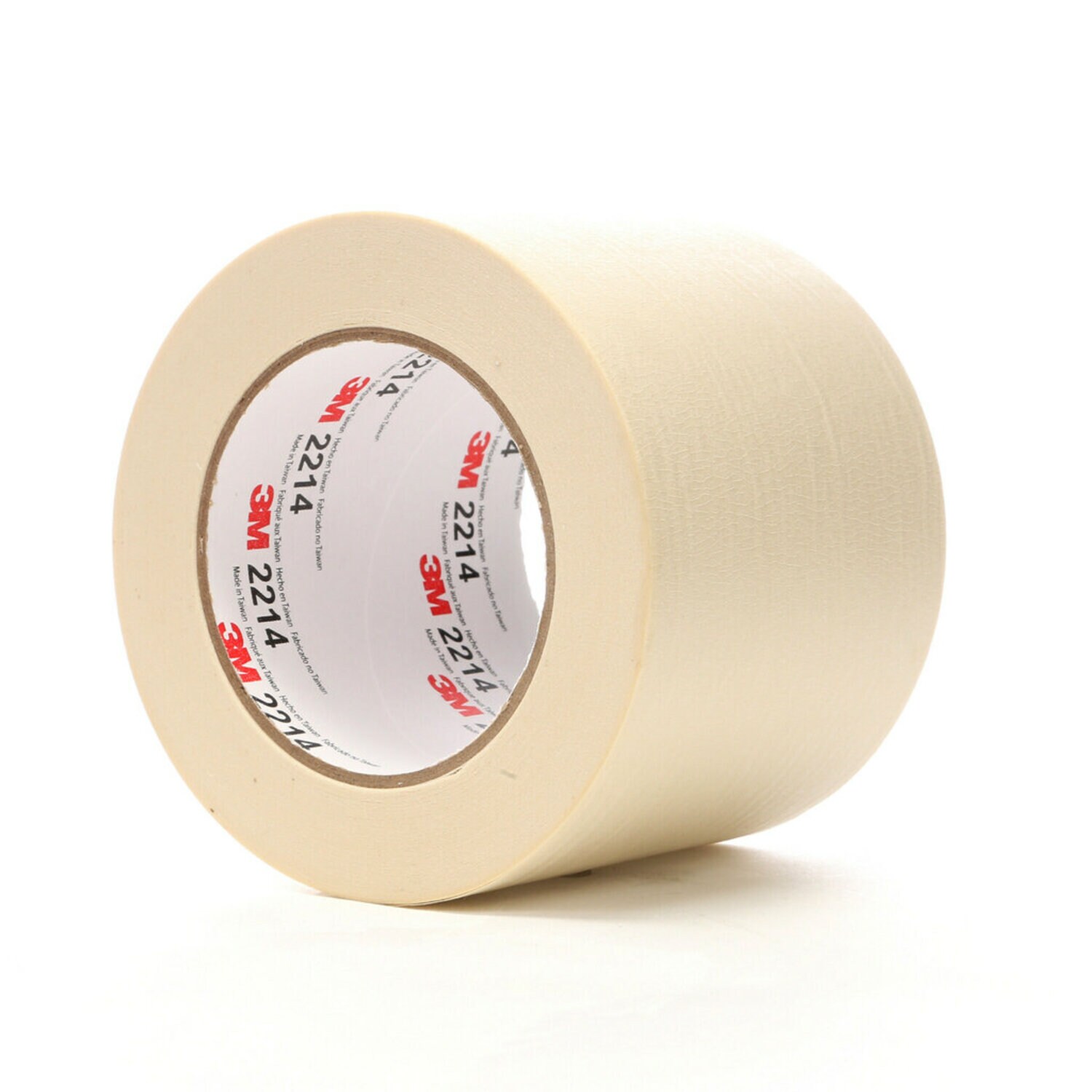 7100245639 - 3M Paper Masking Tape 2214, Tan, 96 mm x 50 m, 5.4 mil, 8 Rolls/Case