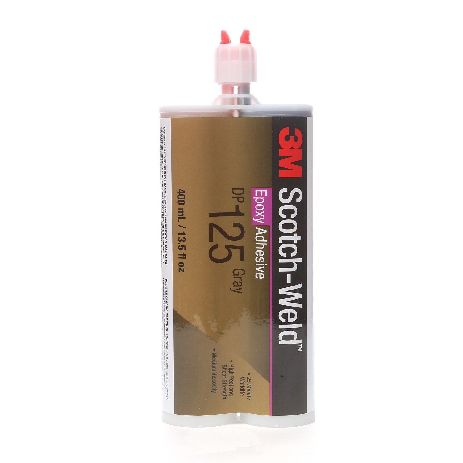 7100320279 - 3M Scotch-Weld Epoxy Adhesive DP125, Gray, 400 mL Duo-Pak, 6/Case
