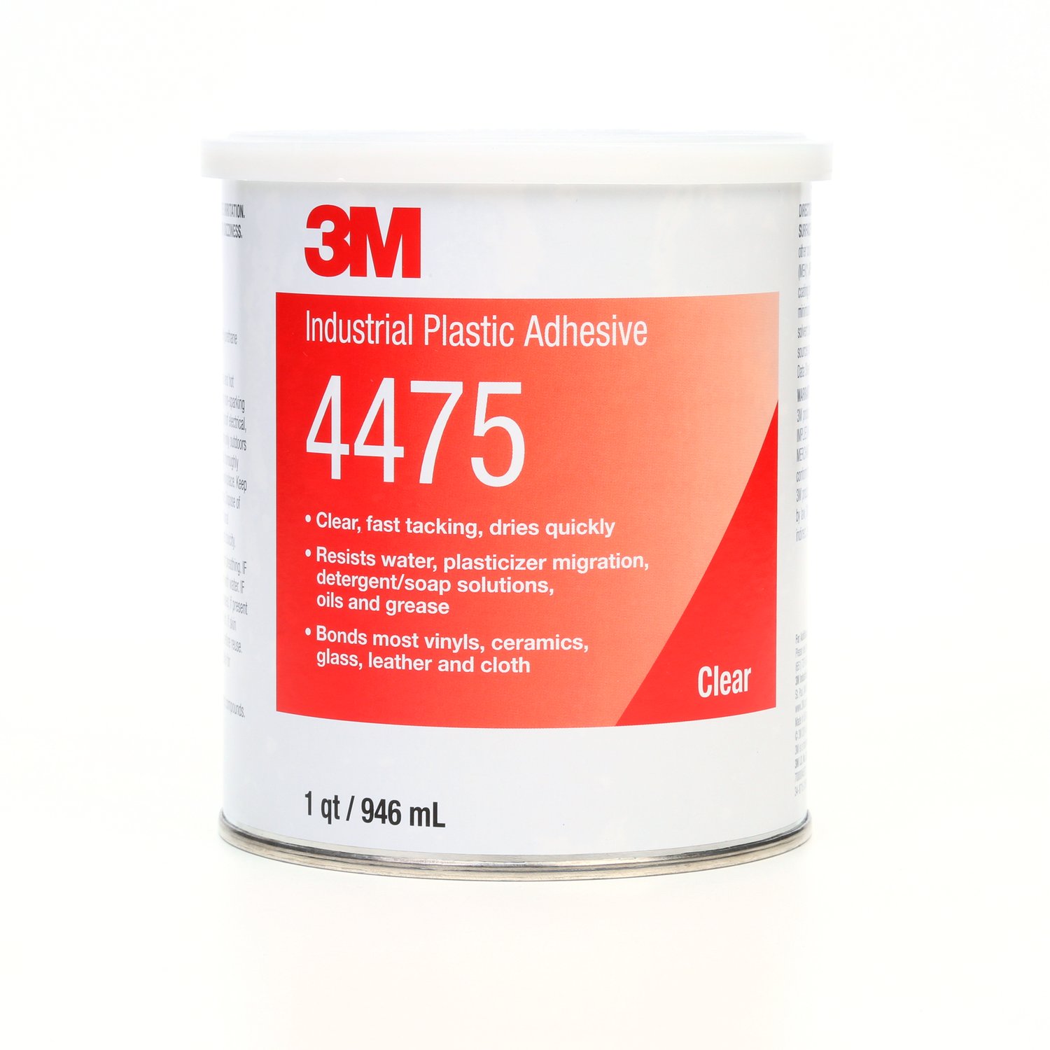 7000046573 - 3M Industrial Plastic Adhesive 4475, Clear, 1 Quart, 12 Can/Case