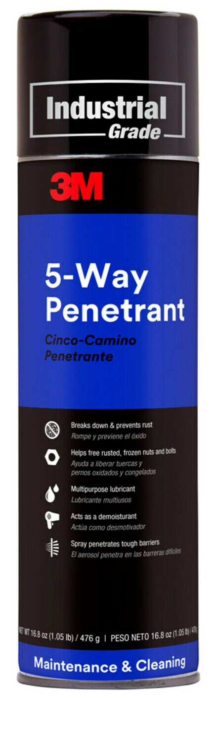 7000028601 - 3M 5-Way Penetrant, Light Amber, 24 fl oz Can (Net Wt 16.8 oz),
12/Case, NOT FOR SALE IN CA AND OTHER STATES