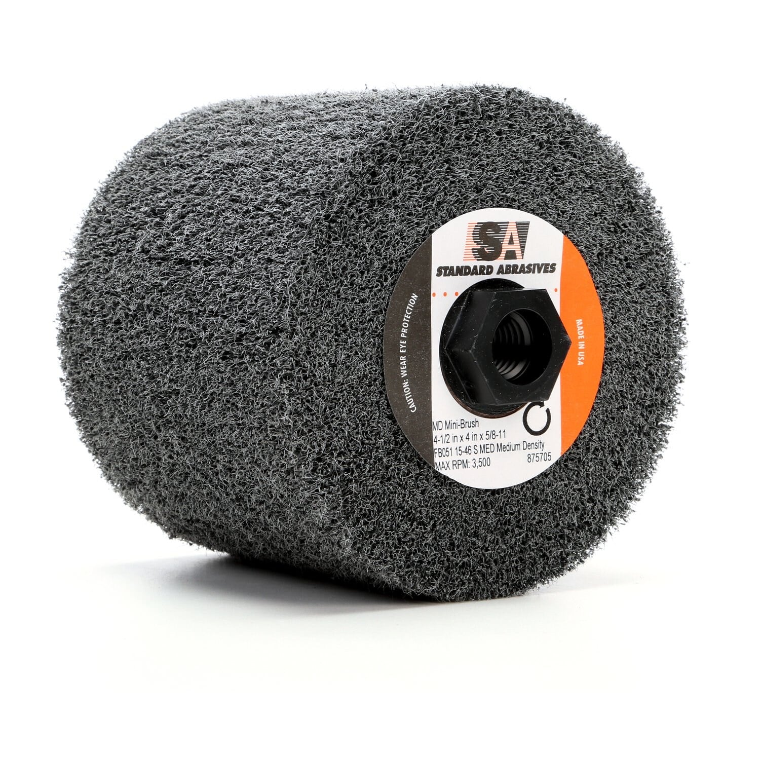 7010301266 - Standard Abrasives MD Mini-Brush 875704, 4-1/2 in x 4 in x 5/8-11 FB051 15-46 A VFN Medium Density, 1 ea/Case