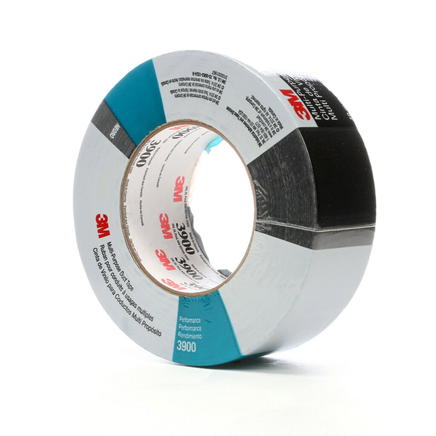 7000148383 - 3M Multi-Purpose Duct Tape 3900, Black, 48 mm x 54.8 m, 7.6 mil, 24 Roll/Case, Individually Wrapped Conveniently Packaged