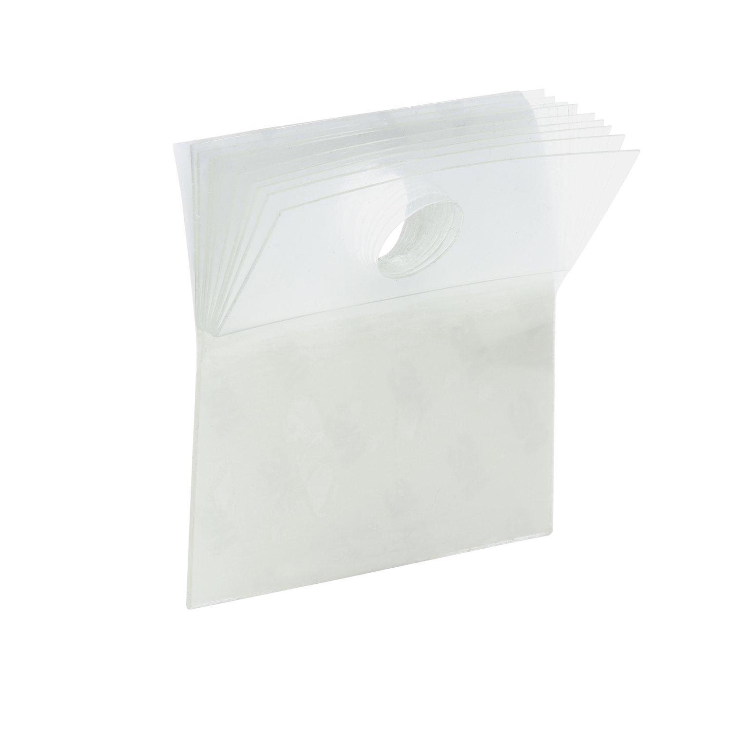 7010375609 - 3M Hang Tab 1076, Clear, 2 in x 2 in, 5 Pack/Case, Conveniently
Packaged
