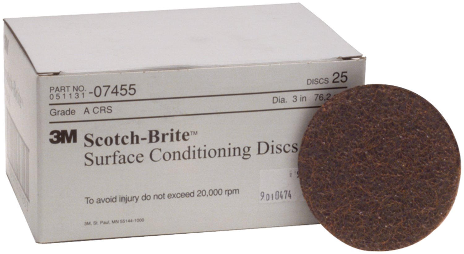 7000120660 - Scotch-Brite Surface Conditioning Disc, SC-DH, 07455, A/O Coarse, 3 in x NH, 25/Carton, 100 ea/Case