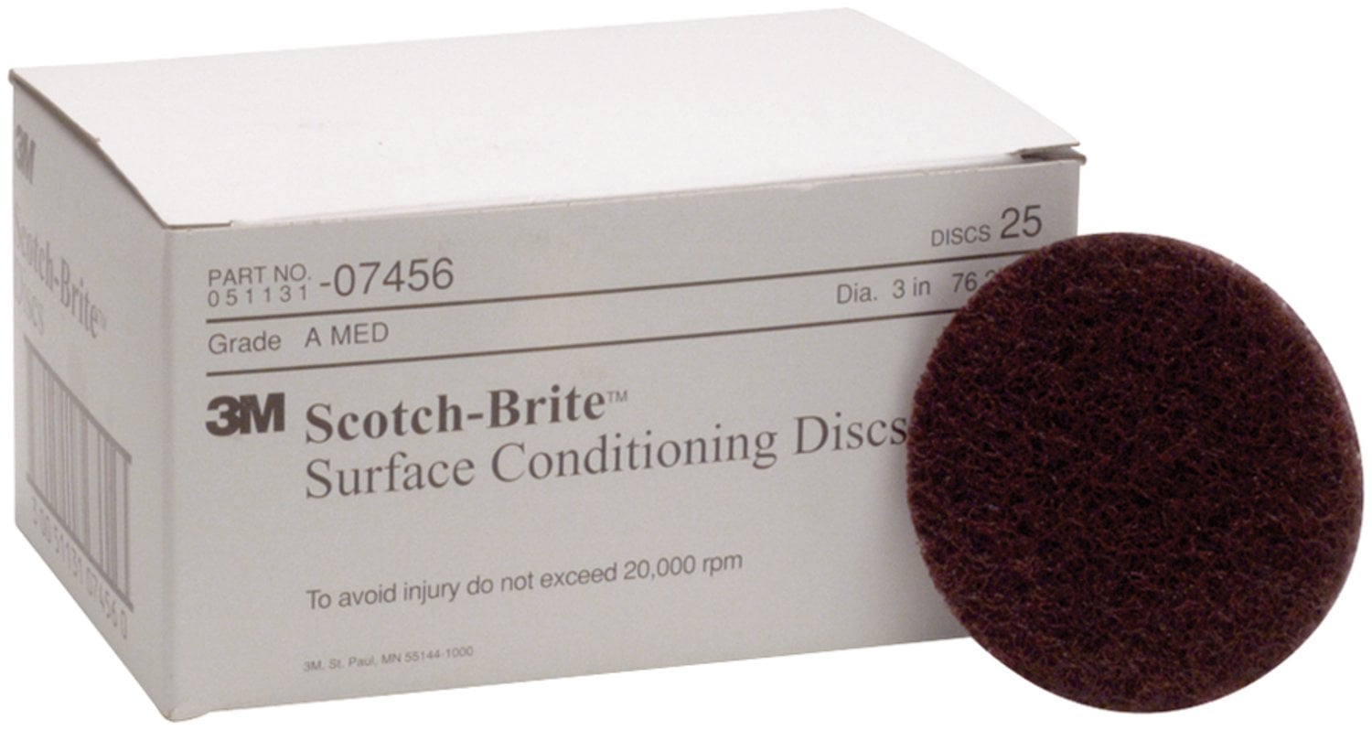 7000120659 - Scotch-Brite Surface Conditioning Disc, SC-DH, 07456, A/O Medium, 3 in x NH, 25/Carton, 100 ea/Case