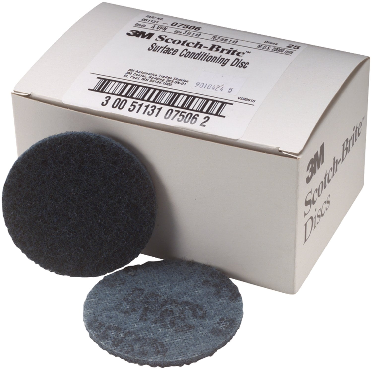 7010309483 - Scotch-Brite Surface Conditioning Disc, SC-DH, 07506, A/O Very Fine, 3 in x NH, 25/Carton, 100 ea/Case