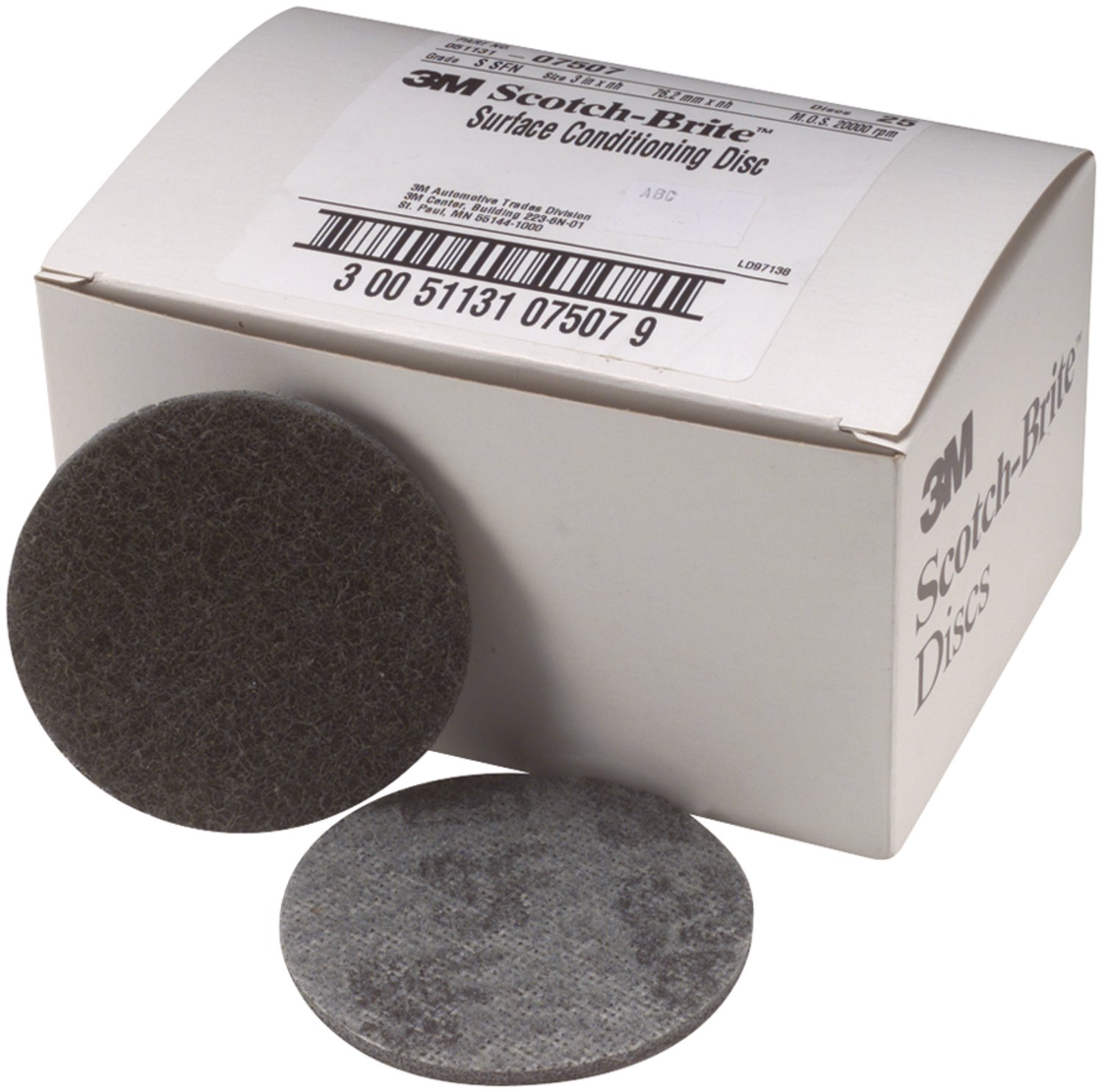 7010364771 - Scotch-Brite Surface Conditioning Disc, SC-DH, 07507, SiC Super Fine, 3 in x NH, 25/Carton, 100 ea/Case
