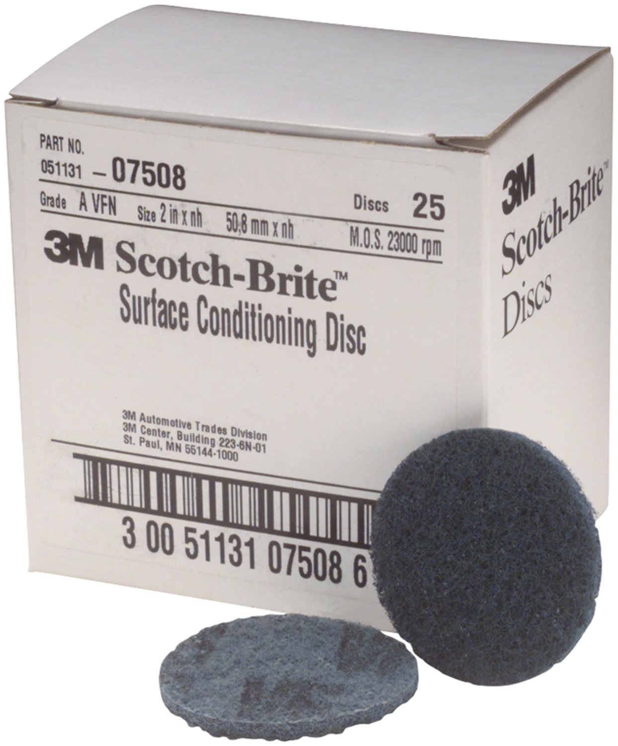 7000120853 - Scotch-Brite Surface Conditioning Disc, SC-DH, 07508, A/O Very Fine, 2 in x NH, 25/Carton, 100 ea/Case