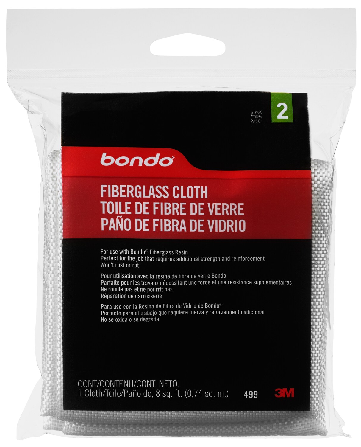 7100151527 - Bondo Fiberglass Cloth, 00499SRP, 8 sq ft, 8 per case
