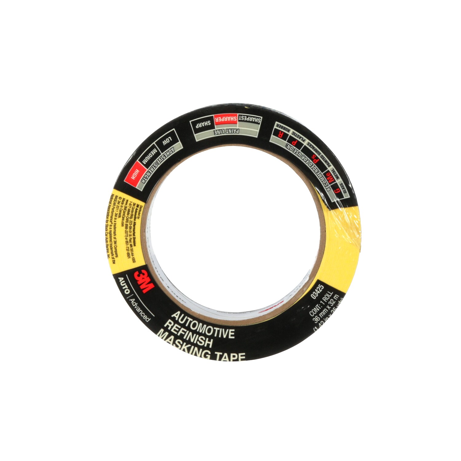 7100268593 - 3M Automotive Refinish Masking Tape 03425ESF-SRP, 36 mm x 32 m, 6/case