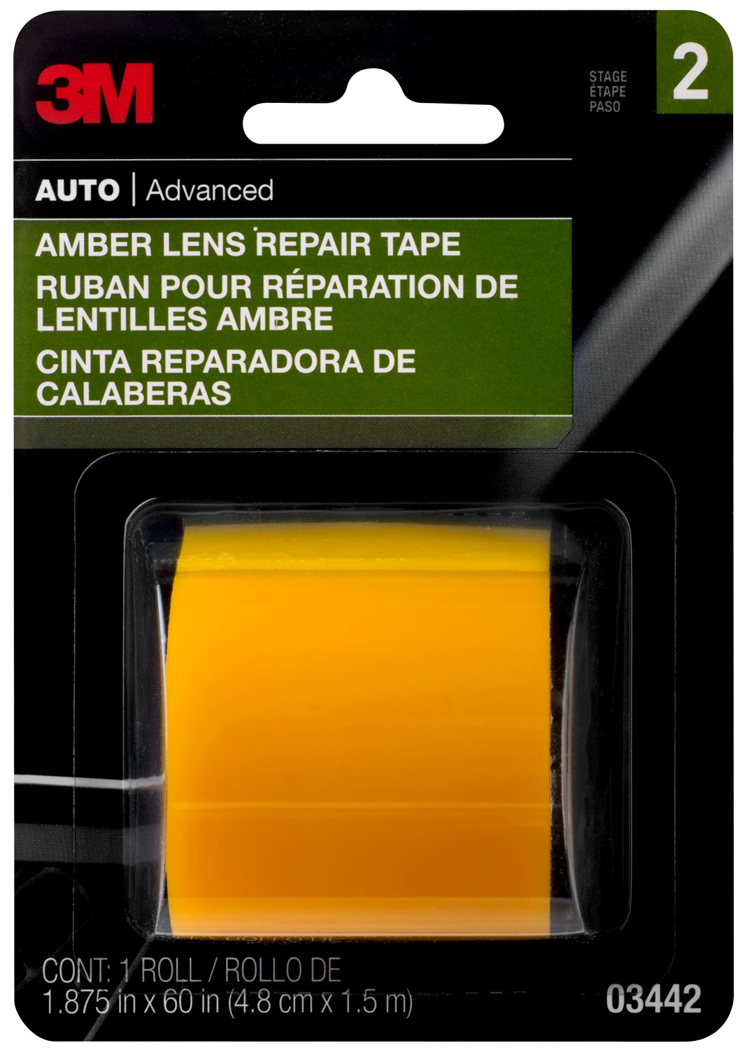 7100015031 - 3M Amber Lens Repair Tape, 03442, 1.875 in x 60 in, 24 per case