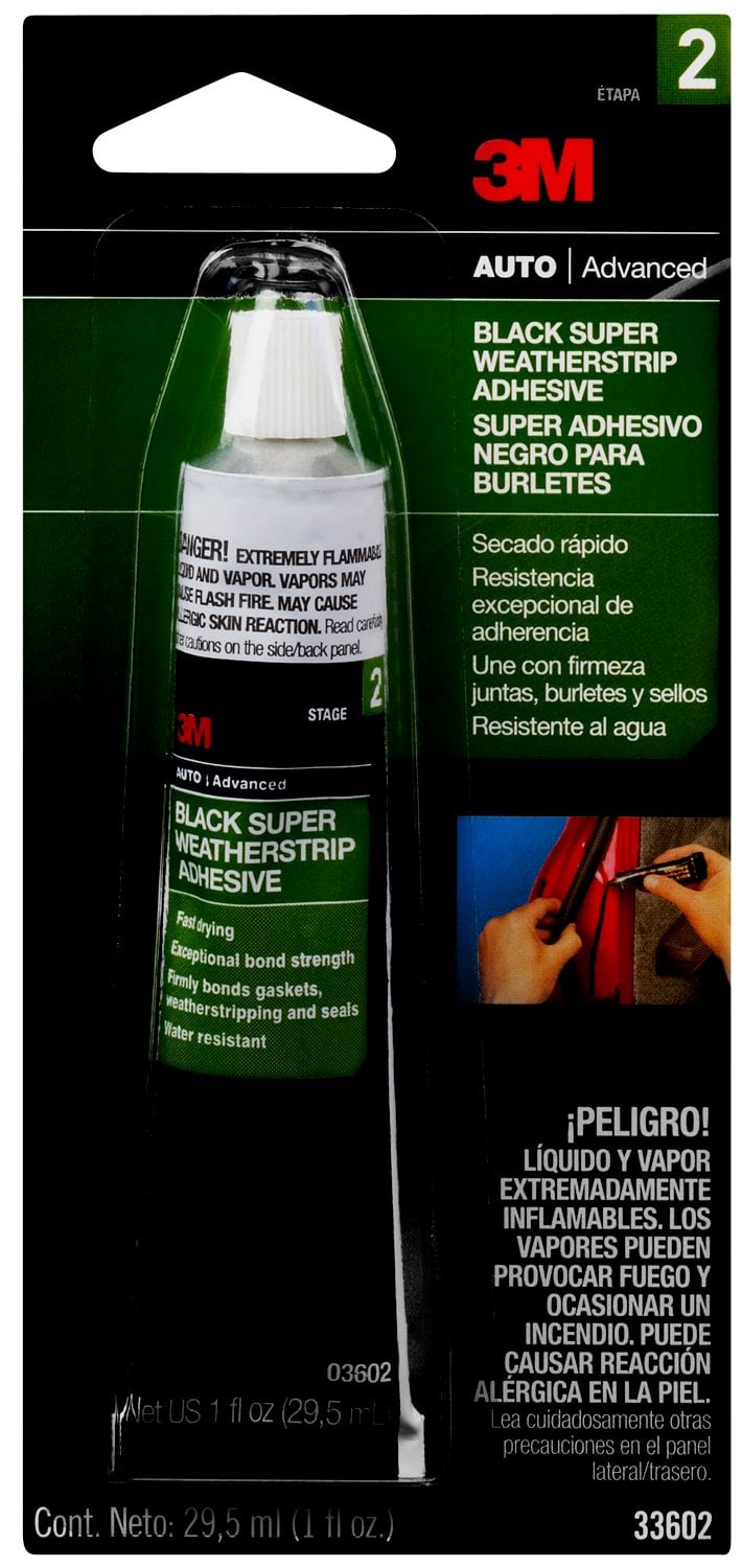 7010328091 - 3M Black Super Weatherstrip Adhesive, 33602, 30.0 mL, 12 tubes per case
