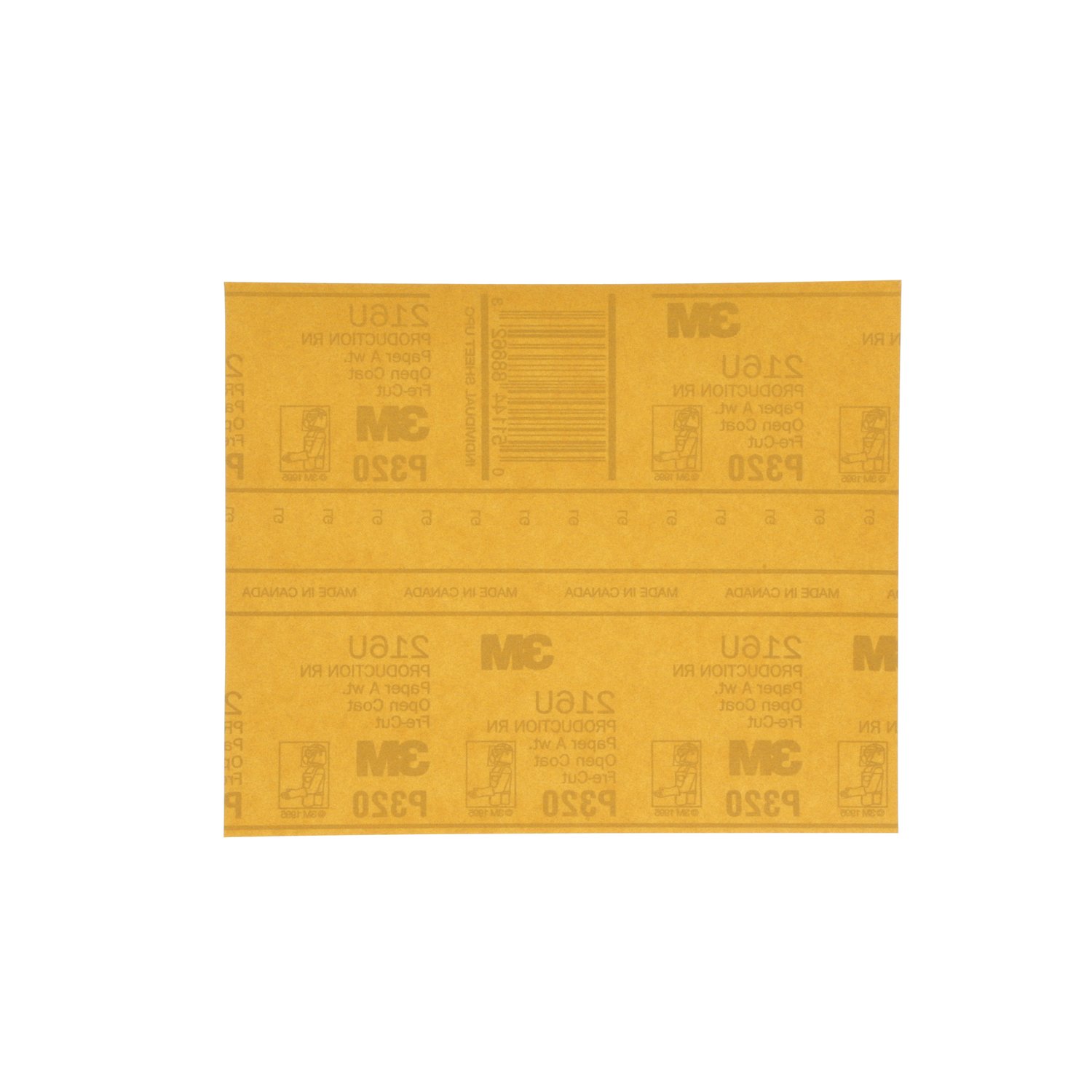 7000118280 - 3M Gold Abrasive Sheet, 02541, P320 grade, 9 in x 11 in, 50 sheets per pack, 5 packs per case
