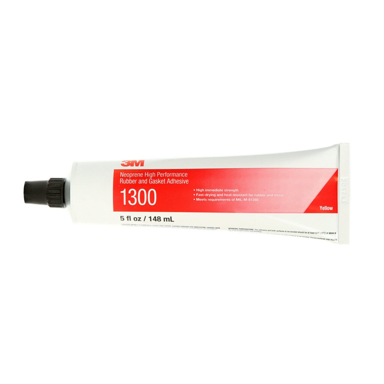 7000000799 - 3M Neoprene High Performance Rubber and Gasket Adhesive 1300, Yellow, 5 Oz Tube, 36/Case
