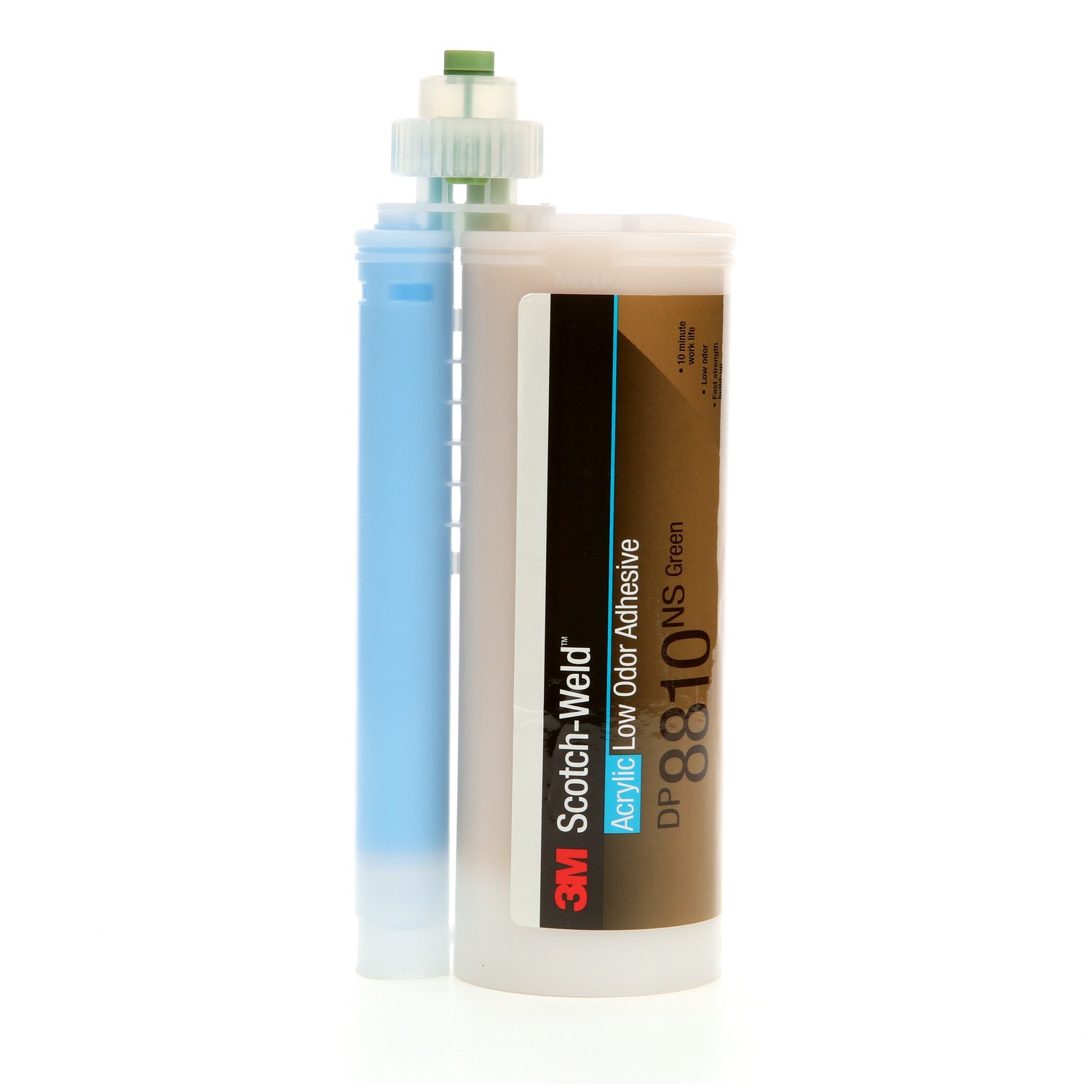 7100075409 - 3M Scotch-Weld Low Odor Acrylic Adhesive DP8810NS, Green, 490 mL Duo-Pak, 6/Case