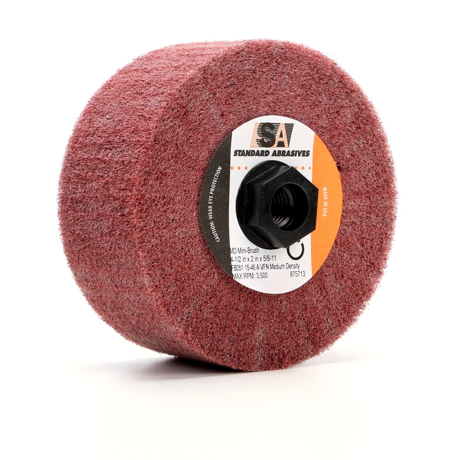 7010369480 - Standard Abrasives MD Mini-Brush 875712, 4-1/2 in x 2 in x 5/8-11 FB039 20-71 A MED Medium Density, 2 ea/Case