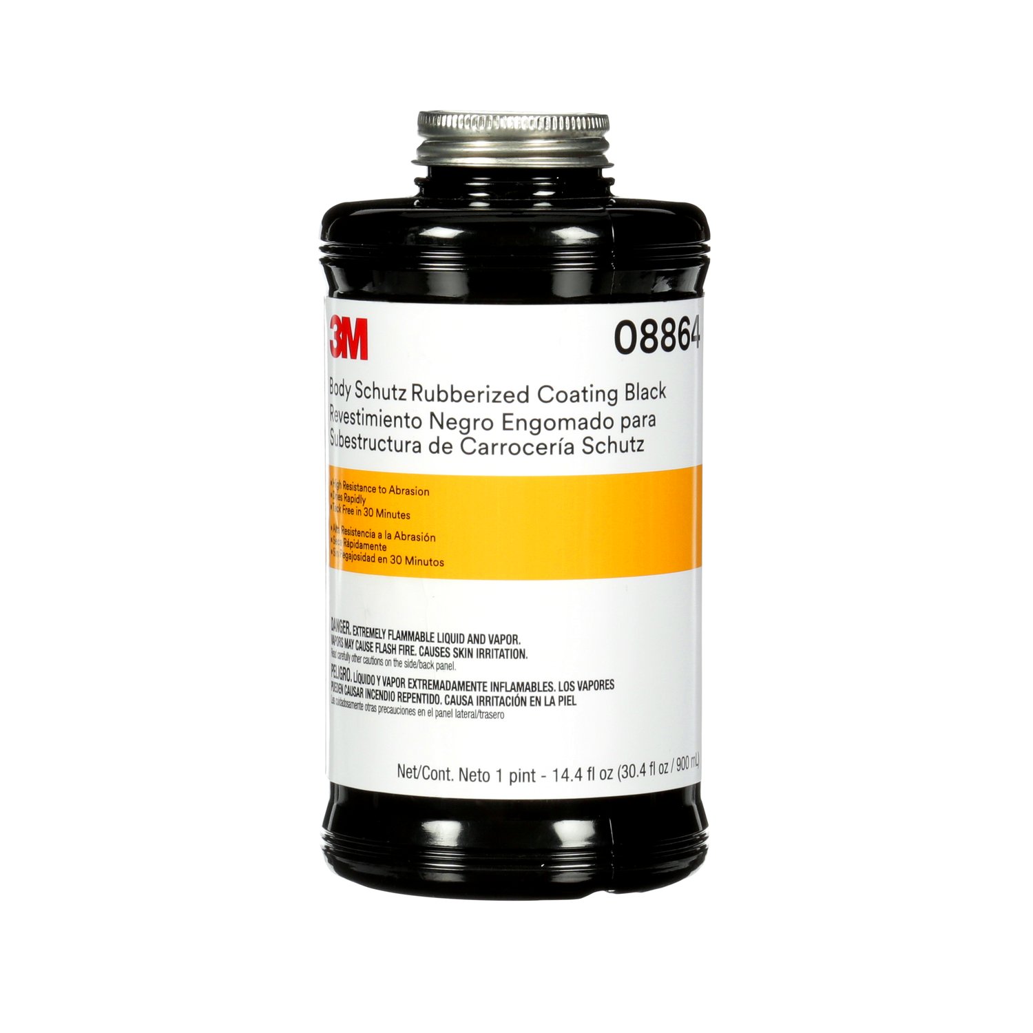 7100070546 - 3M Body Schutz Rubberized Coating Black 08864, 1 Quart, 6/Case