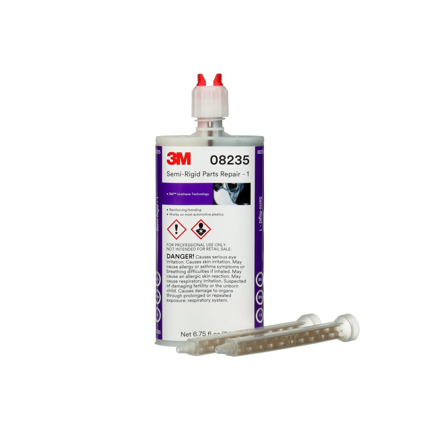 7010364211 - 3M Semi-Rigid Parts Repair - 1 08235, Black, 200 mL Cartridge 6/Case