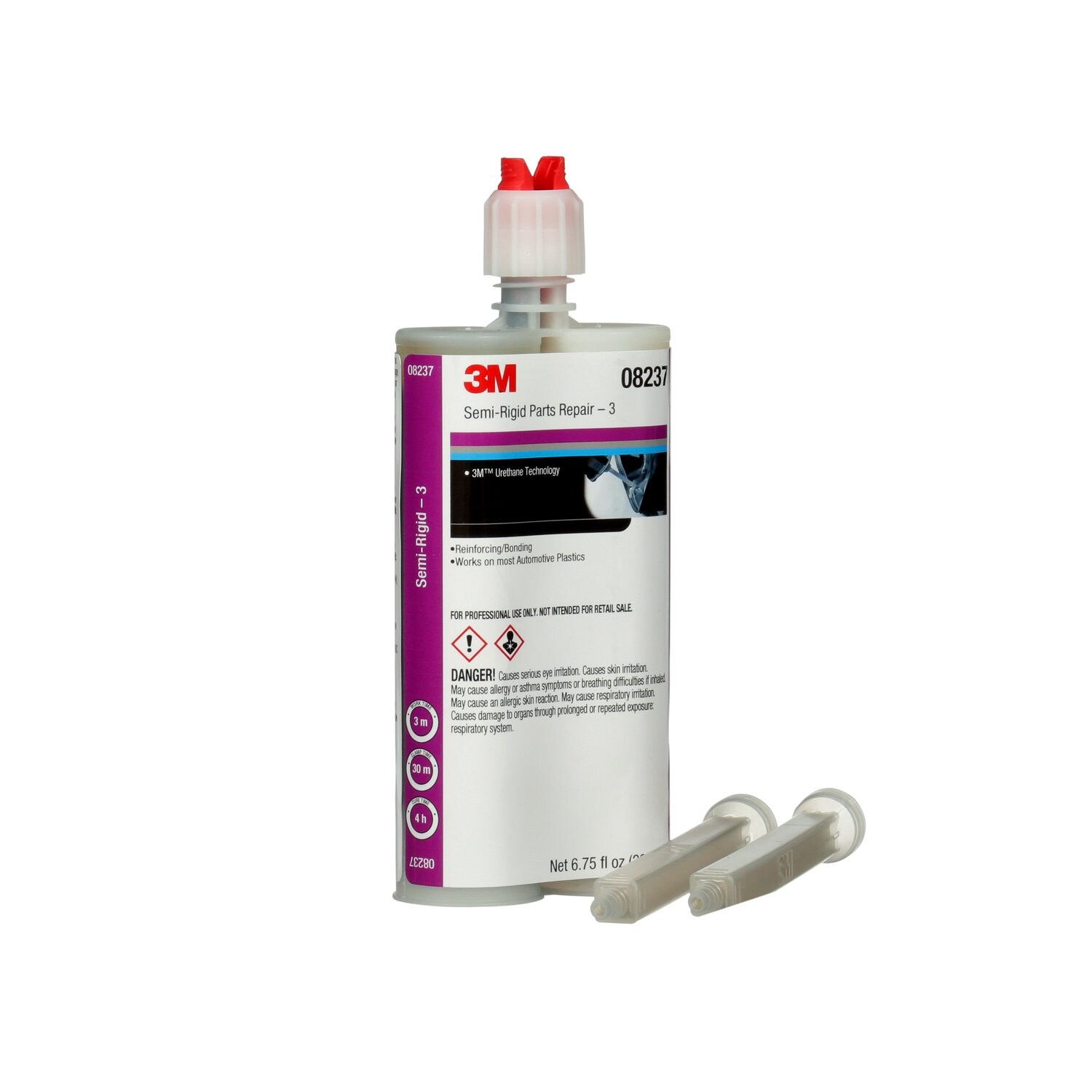 7010327900 - 3M Semi-Rigid Parts Repair - 3 08237, Black, 200 mL Cartridge 6/Case