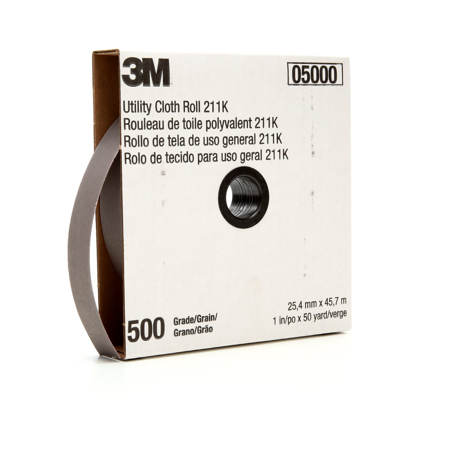7000118356 - 3M Utility Cloth Roll 211K, 500 J-weight, 1 in x 50 yd, 5 ea/Case