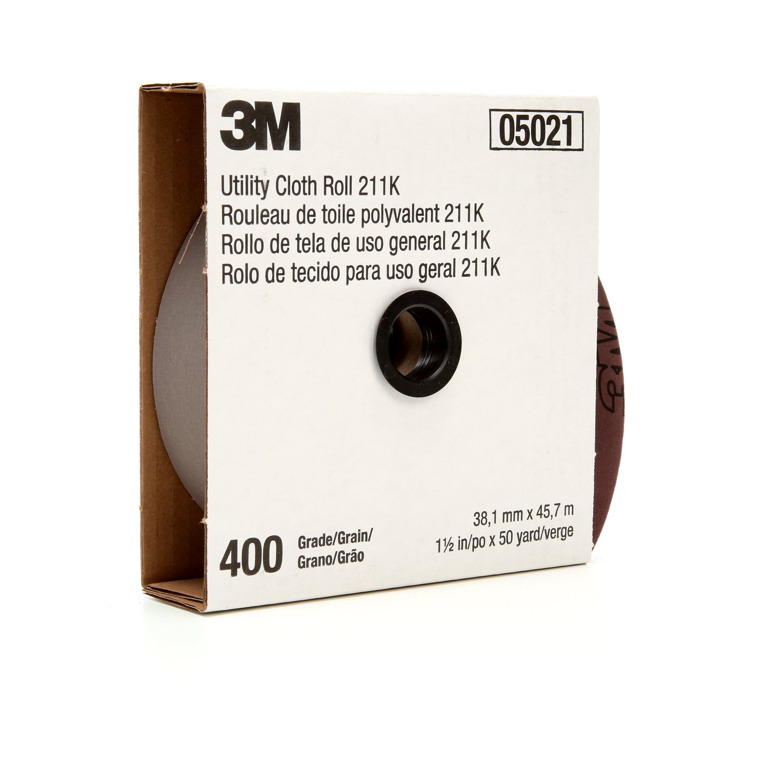 7000118354 - 3M Utility Cloth Roll 211K, 400 J-weight, 1-1/2 in x 50 yd, Full-flex, 5 ea/Case