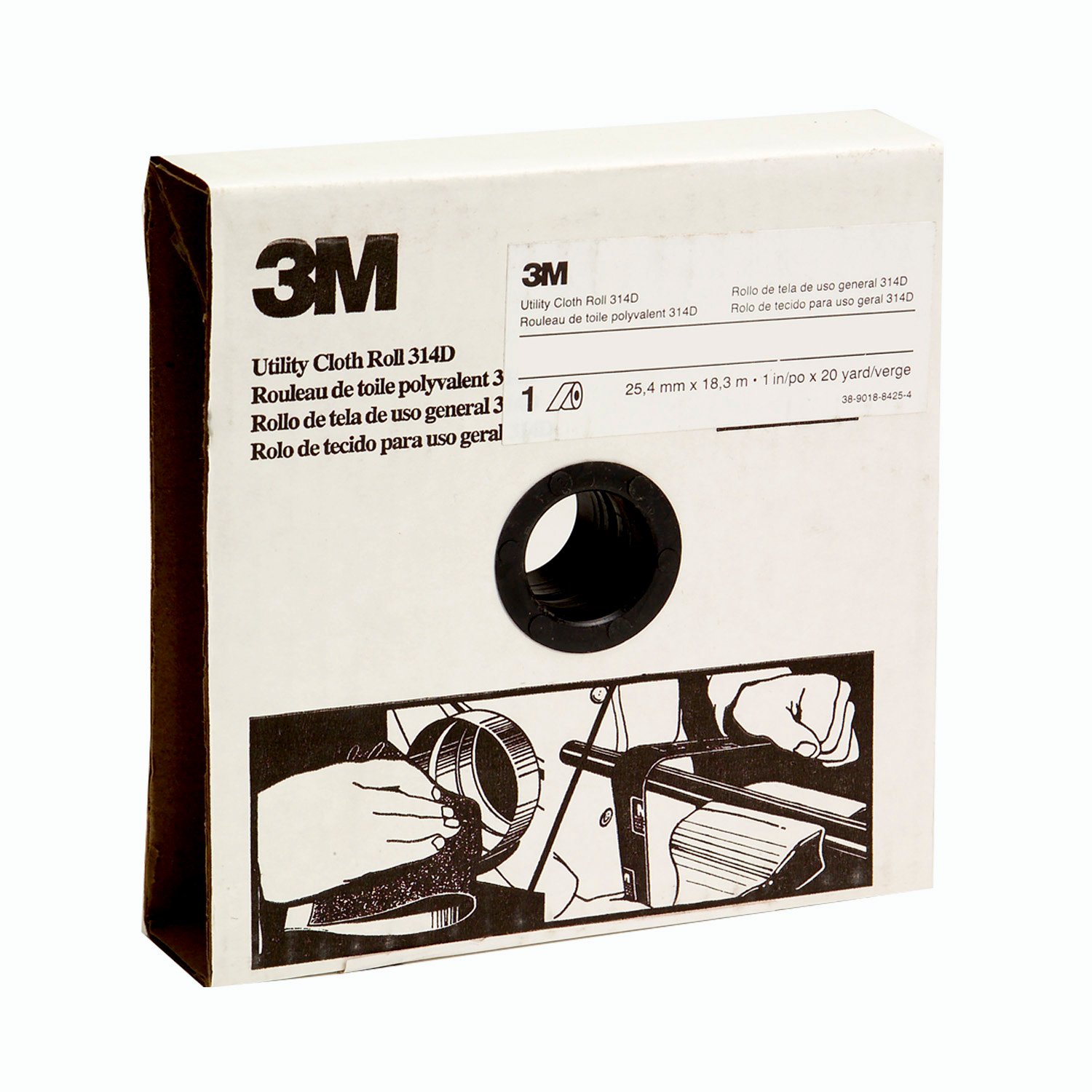 7100081717 - 3M Utility Cloth Roll 314D, P400 J-weight, 1-1/2 in x 20 yd, 5 ea/Case