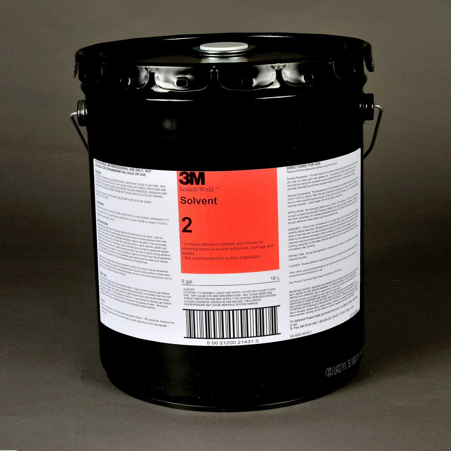 7000121462 - 3M Solvent 2, Clear, 5 Gallon (Pail), 1 Can/Drum