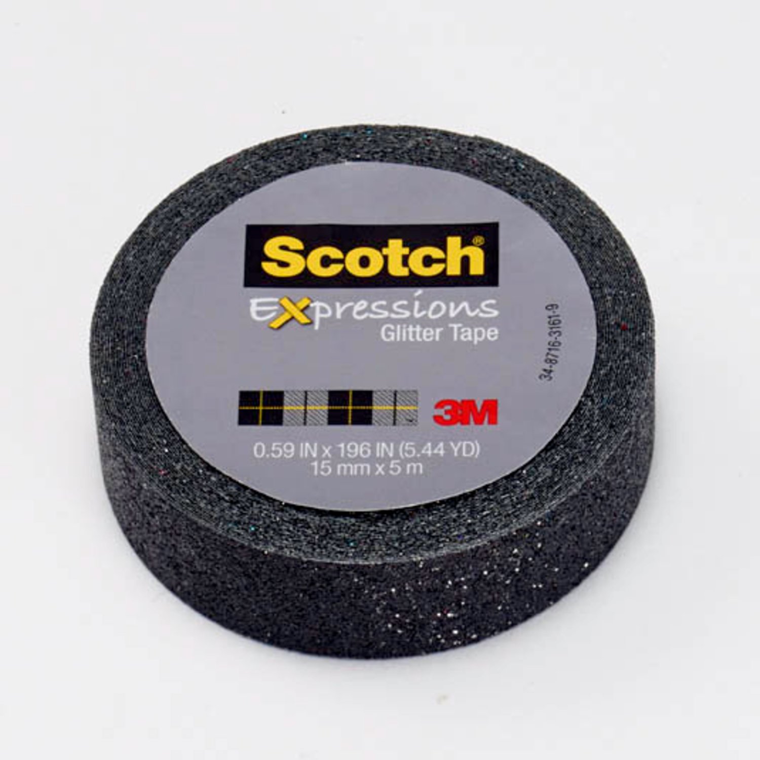 7100067682 - Scotch Expressions Glitter Tape C514-BLK, .59 in x 196 in (15 mm x 5 m)
Black Glitter