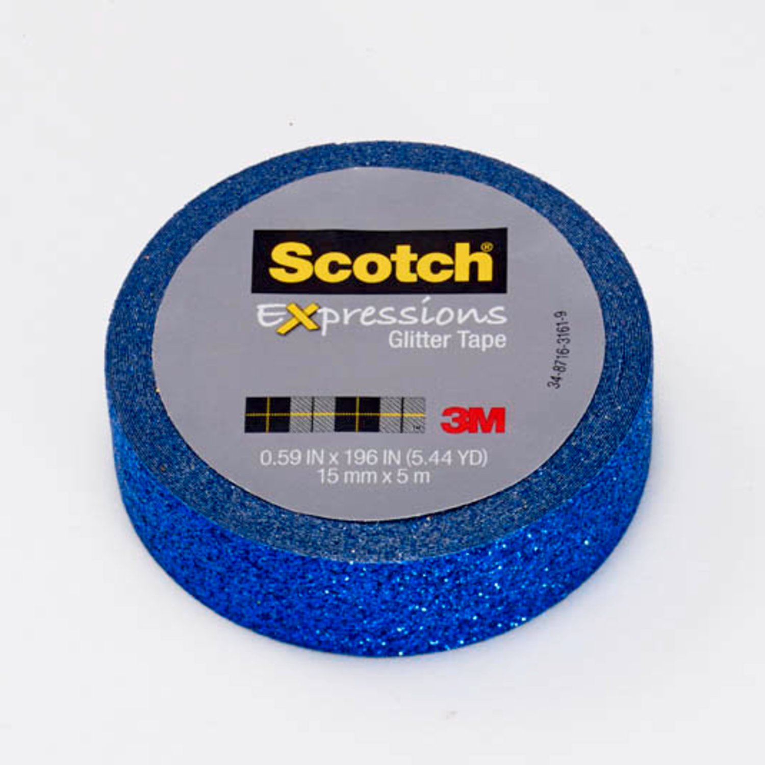 7100143026 - Scotch Expressions Glitter Tape C514-BLU2, .59 in x 196 in (15 mm x 5
m) Dark Blue Glitter