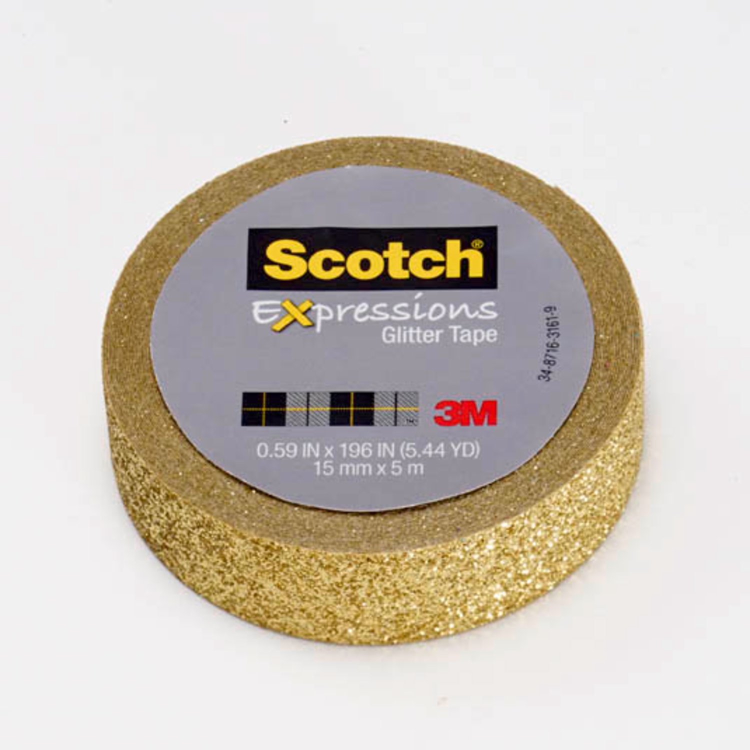 7100143038 - Scotch Expressions Glitter Tape C514-GLD, .59 in x 196 in (15 mm x 5 m)
Gold Glitter