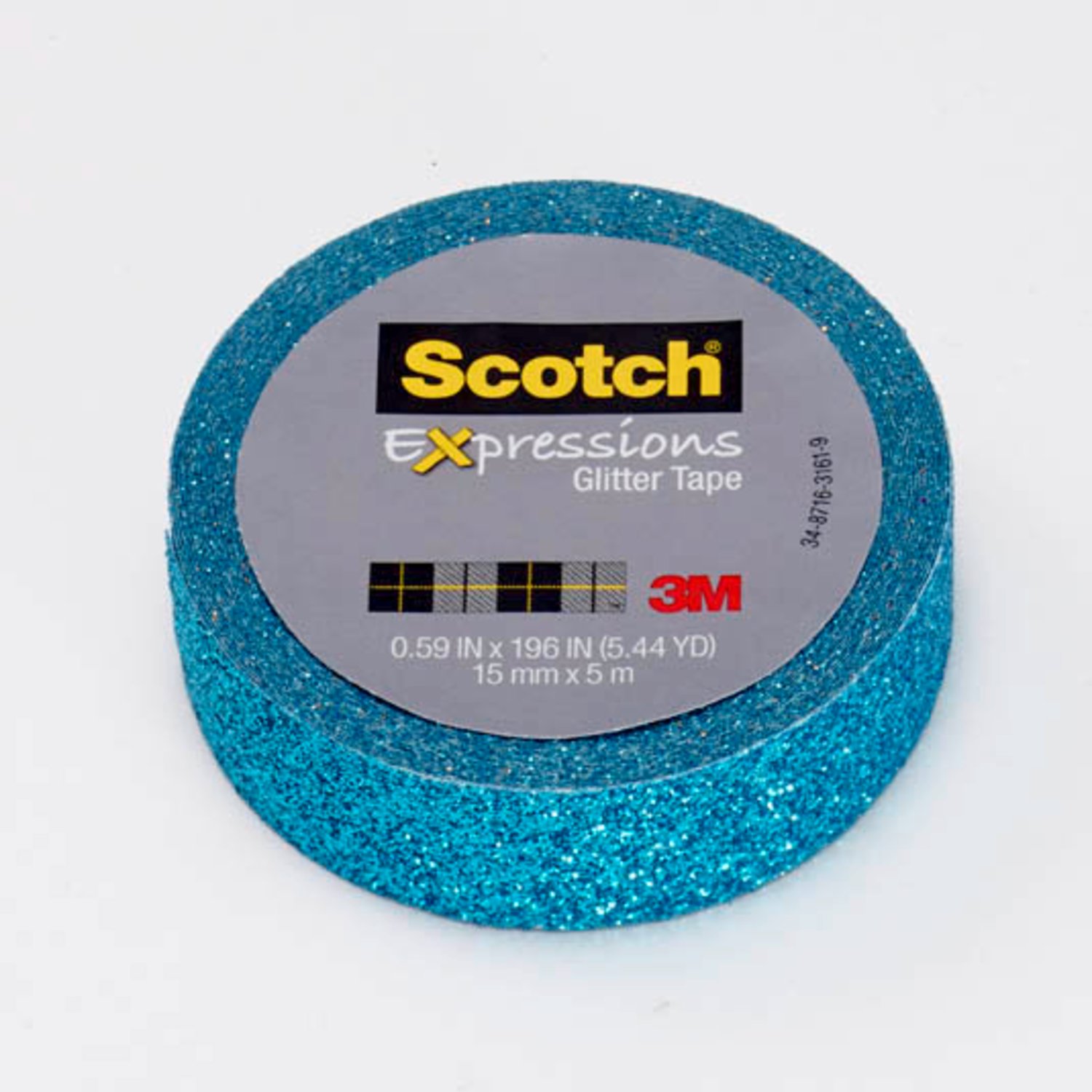 7100141130 - Scotch Expressions Glitter Tape C514-BLU, .59 in x 196 in (15 mm x 5 m)
Teal Blue Glitter