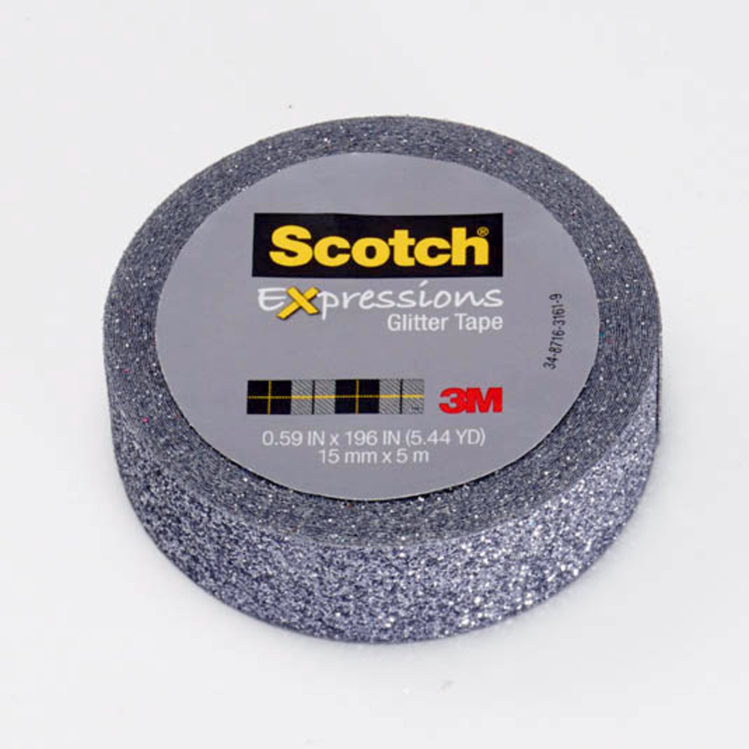 7100067681 - Scotch Expressions Glitter Tape C514-PLT, .59 in x 196 in (15 mm x 5 m)
Platinum Glitter