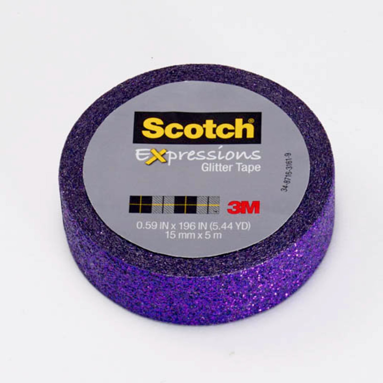 7100143032 - Scotch Expressions Glitter Tape C514-PUR, .59 in x 196 in (15 mm x 5 m)
Bright Violet Glitter
