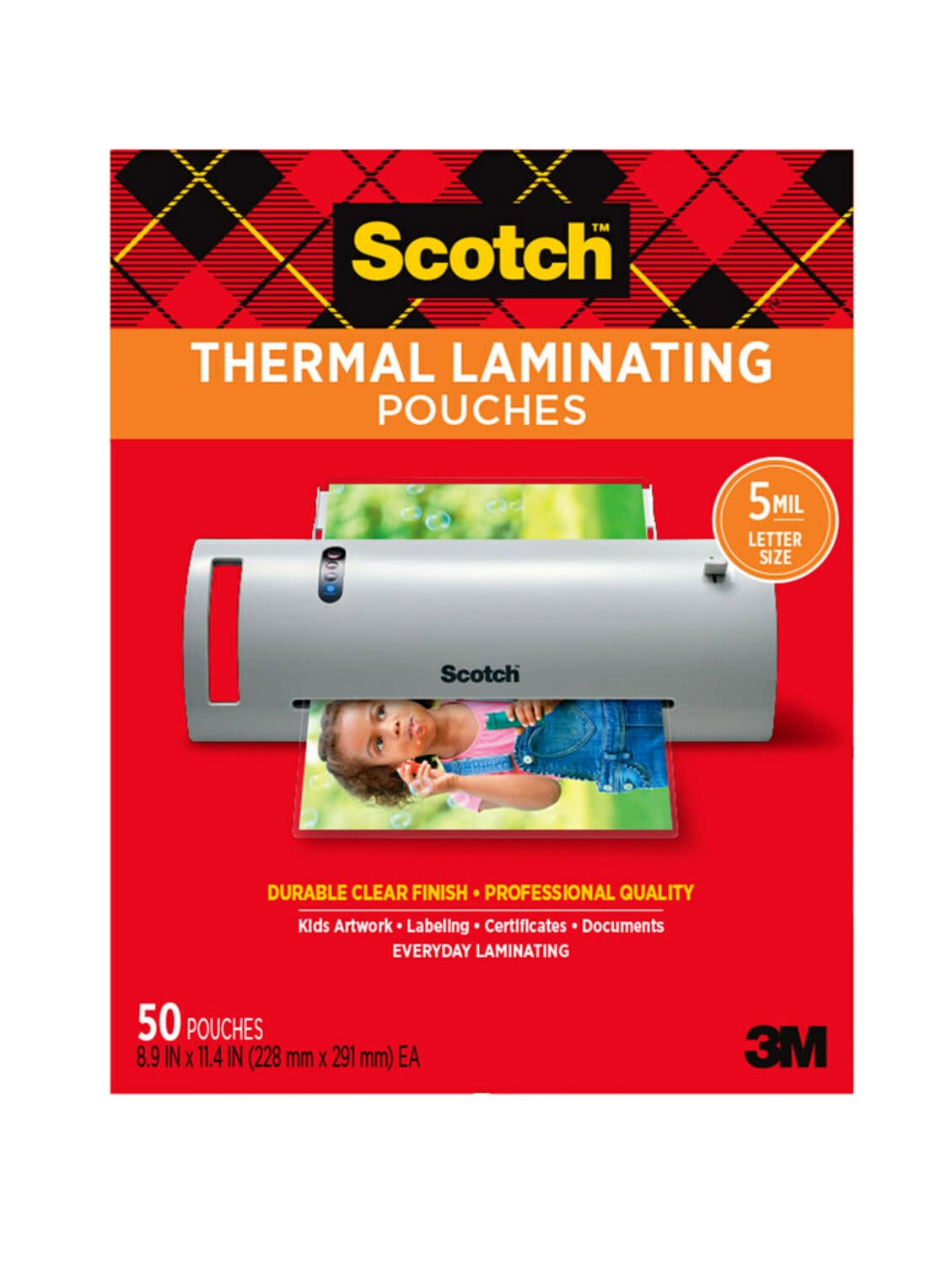 7100232581 - Scotch Thermal Pouches 5 mil TP5854-50, 8.9 in x 11.4 in (228 mm x 291 mm)