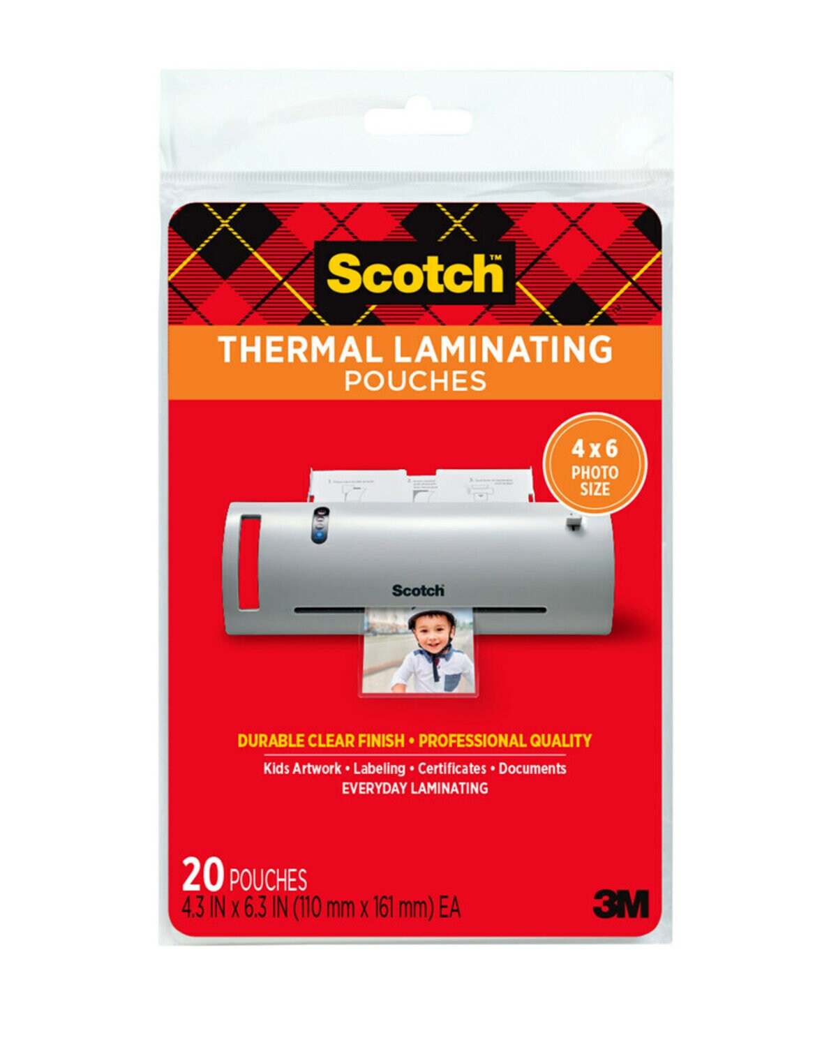 7010311308 - Scotch Thermal Pouches TP5900-20 for items ups to 4.33 in x 6.06 in